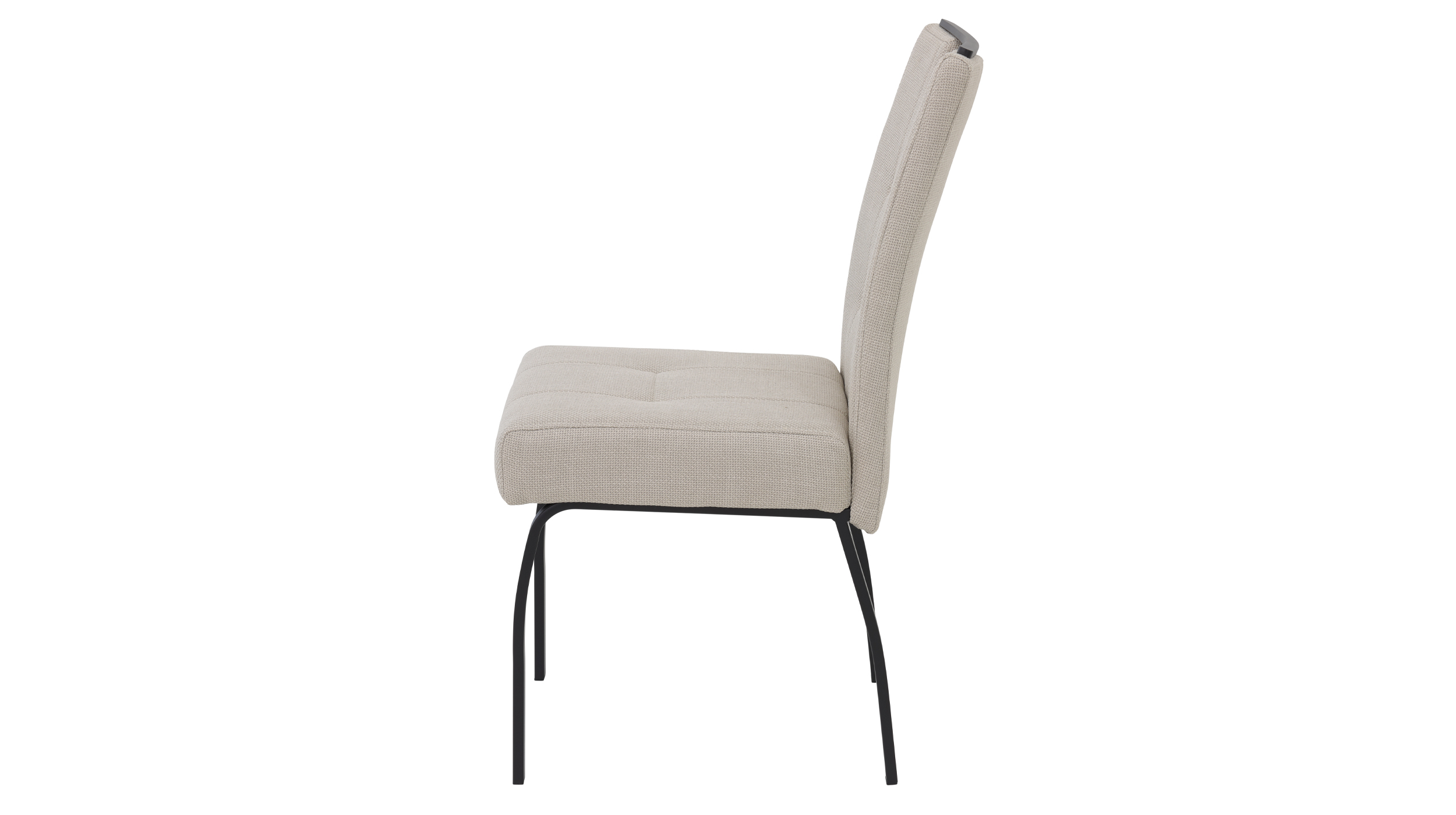 Polsterstuhl beige Metallgestell Microfaser Webstoff - LAILA