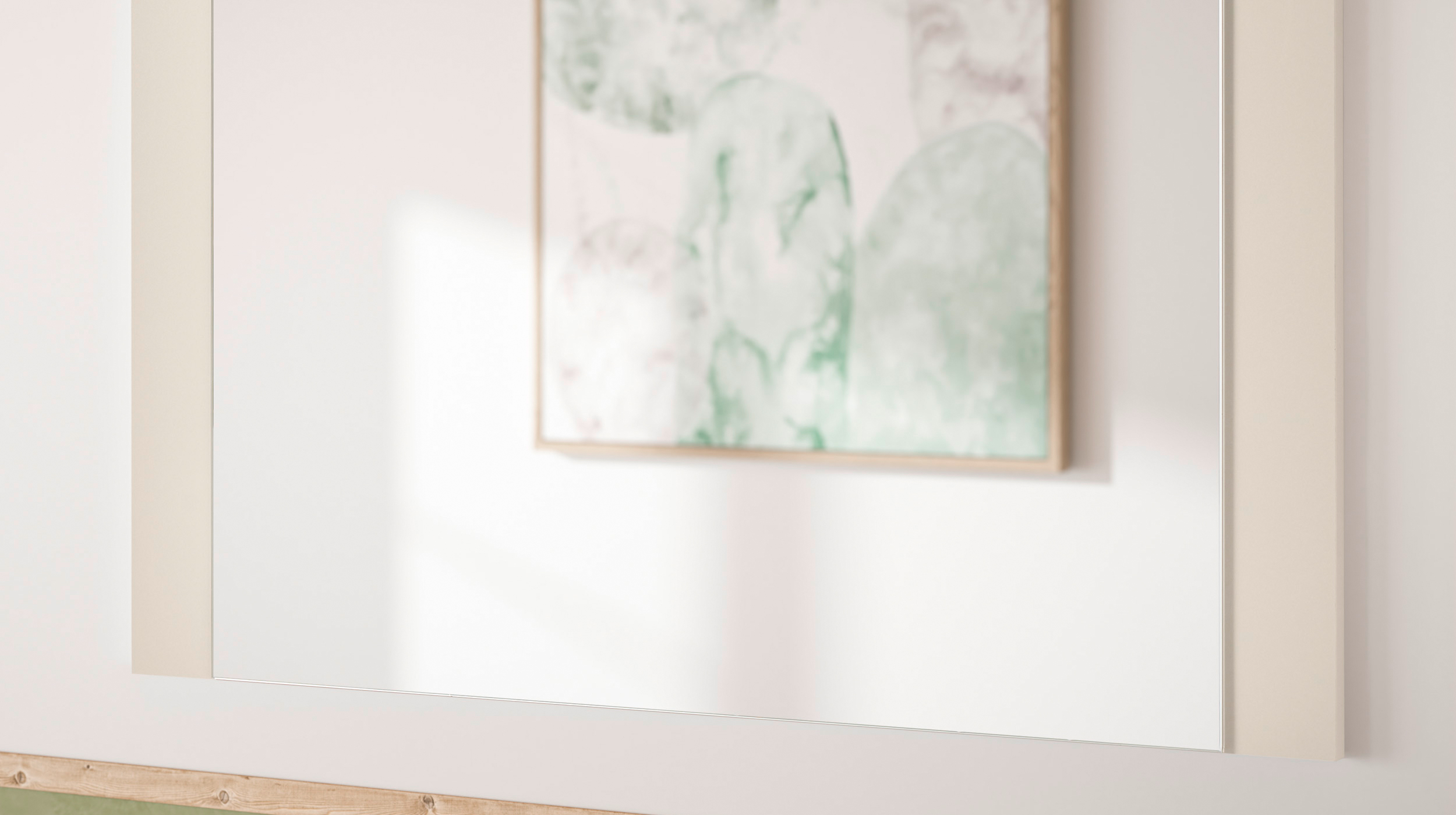 Wandspiegel beige 100 x 70 cm - LITUMO