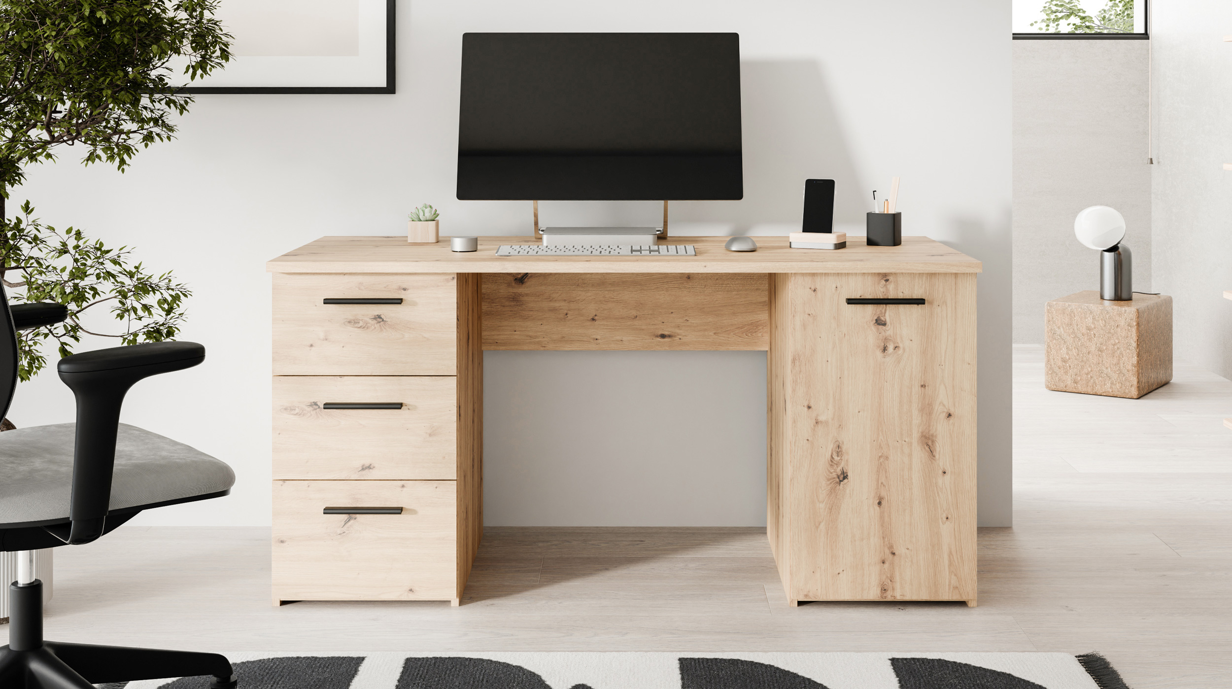 Computerschreibtisch Artisan Eiche - 138 cm - NET