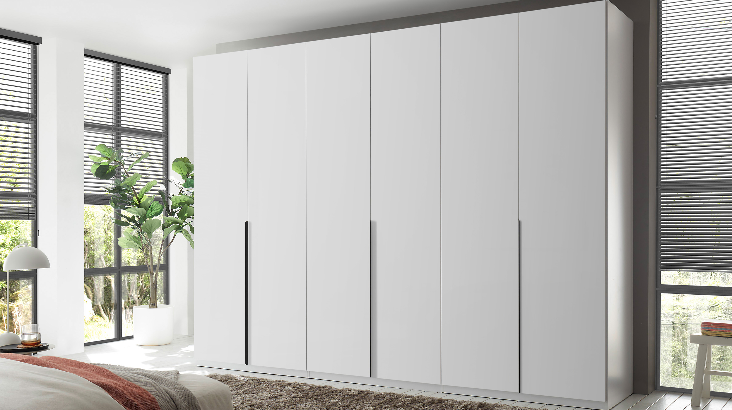 Kleiderschrank weiß hochglanz 6-türig 302 cm - CAMOLEO