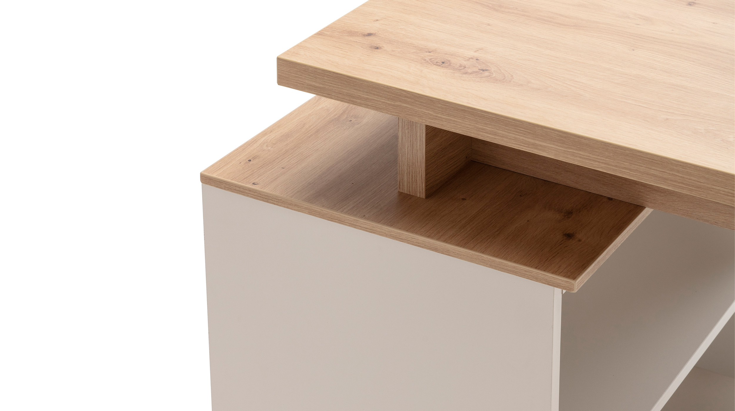 Eck-Schreibtisch beige Artisan Eiche 140 x 120 cm - SYNOS