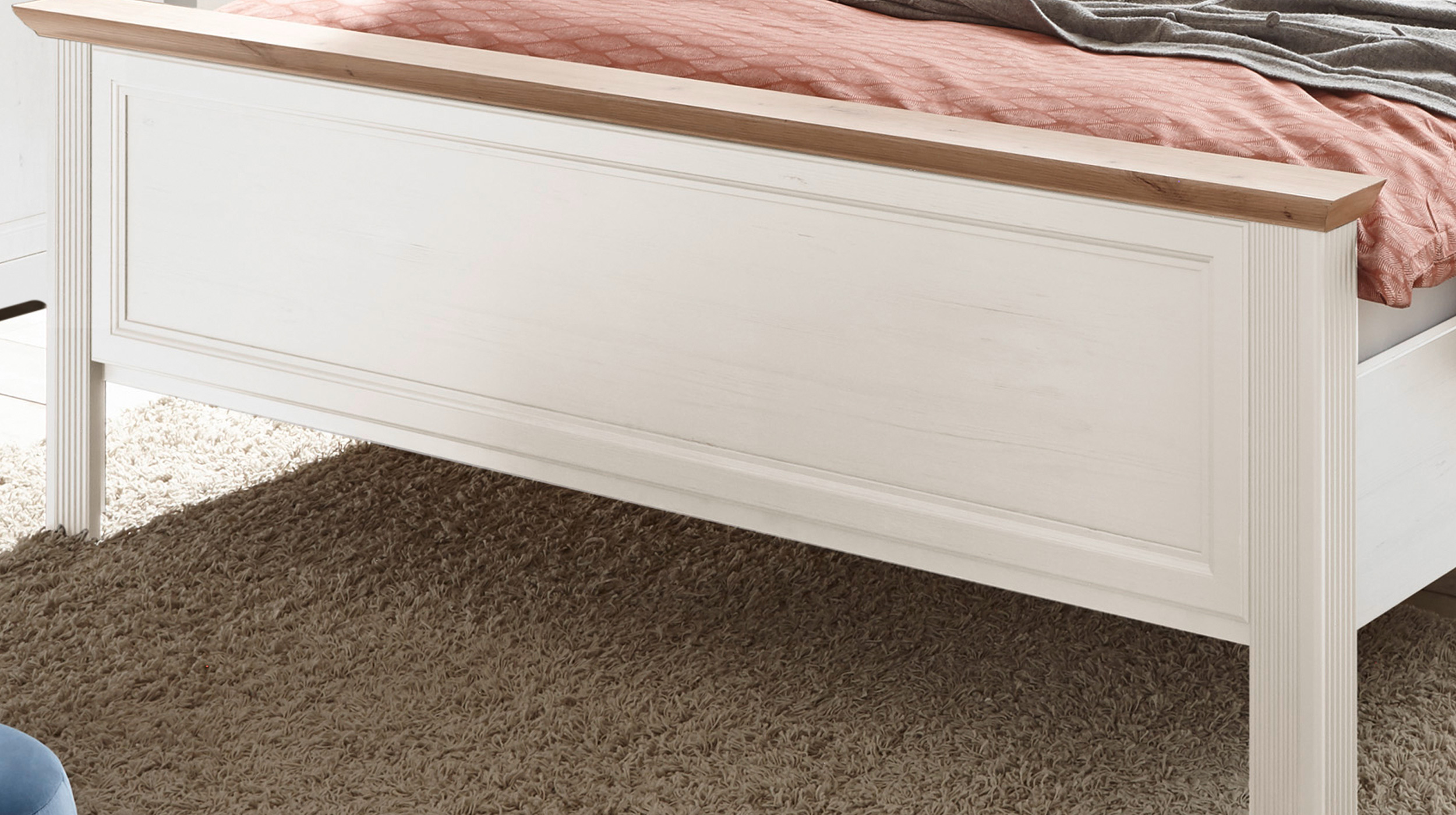 Jugendbett 180 x 200 cm Pinie weiß - Artisan Eiche - JASMIN