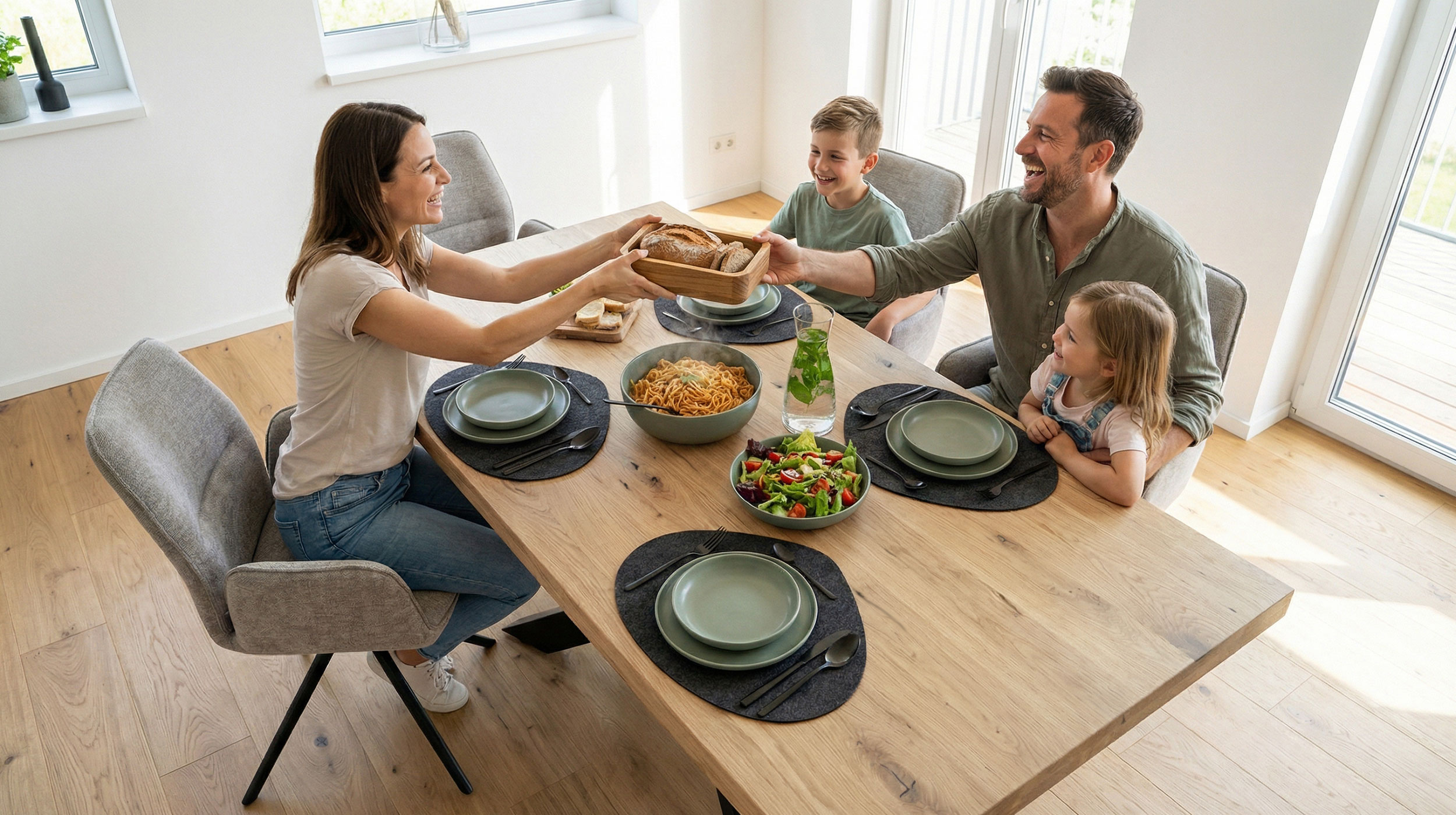 Esstisch Massivholztisch 200 x 100 cm Wildeiche geölt - AHUS