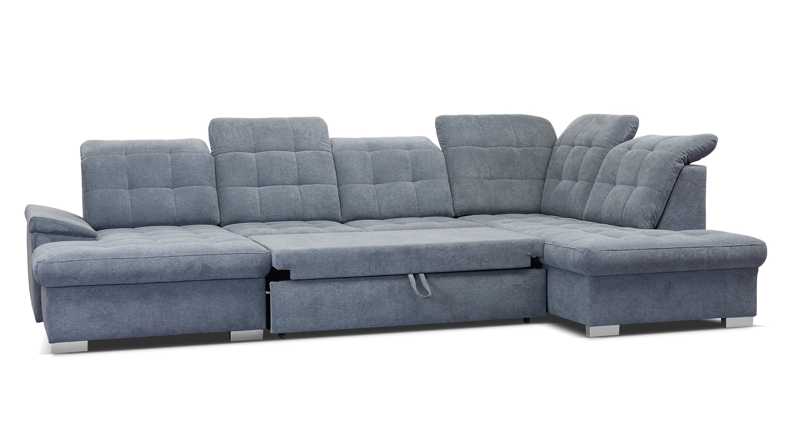 Wohnlandschaft Schlaffunktion grau - 330 cm - Bettkasten NICOLE