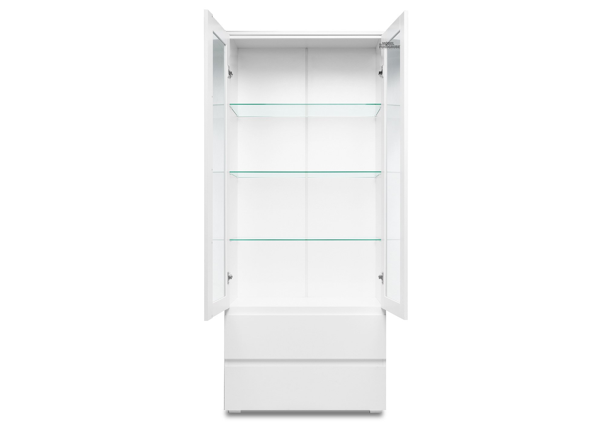 Vitrine mit 2 Glastüren weiß Breite 80 cm - IMAGE