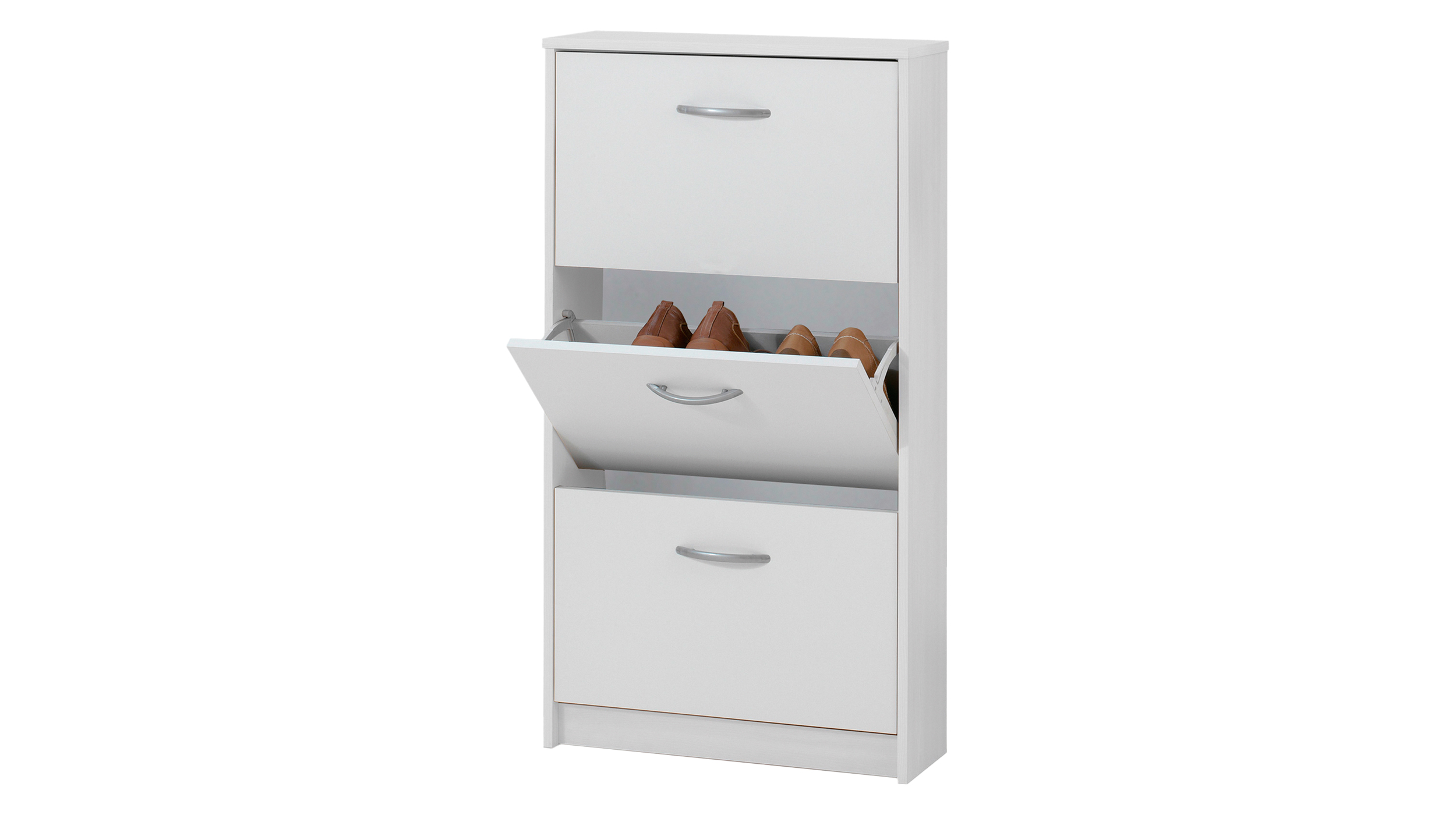 Schuhschrank weiß 59 x 105 cm - 3-türig - STEP