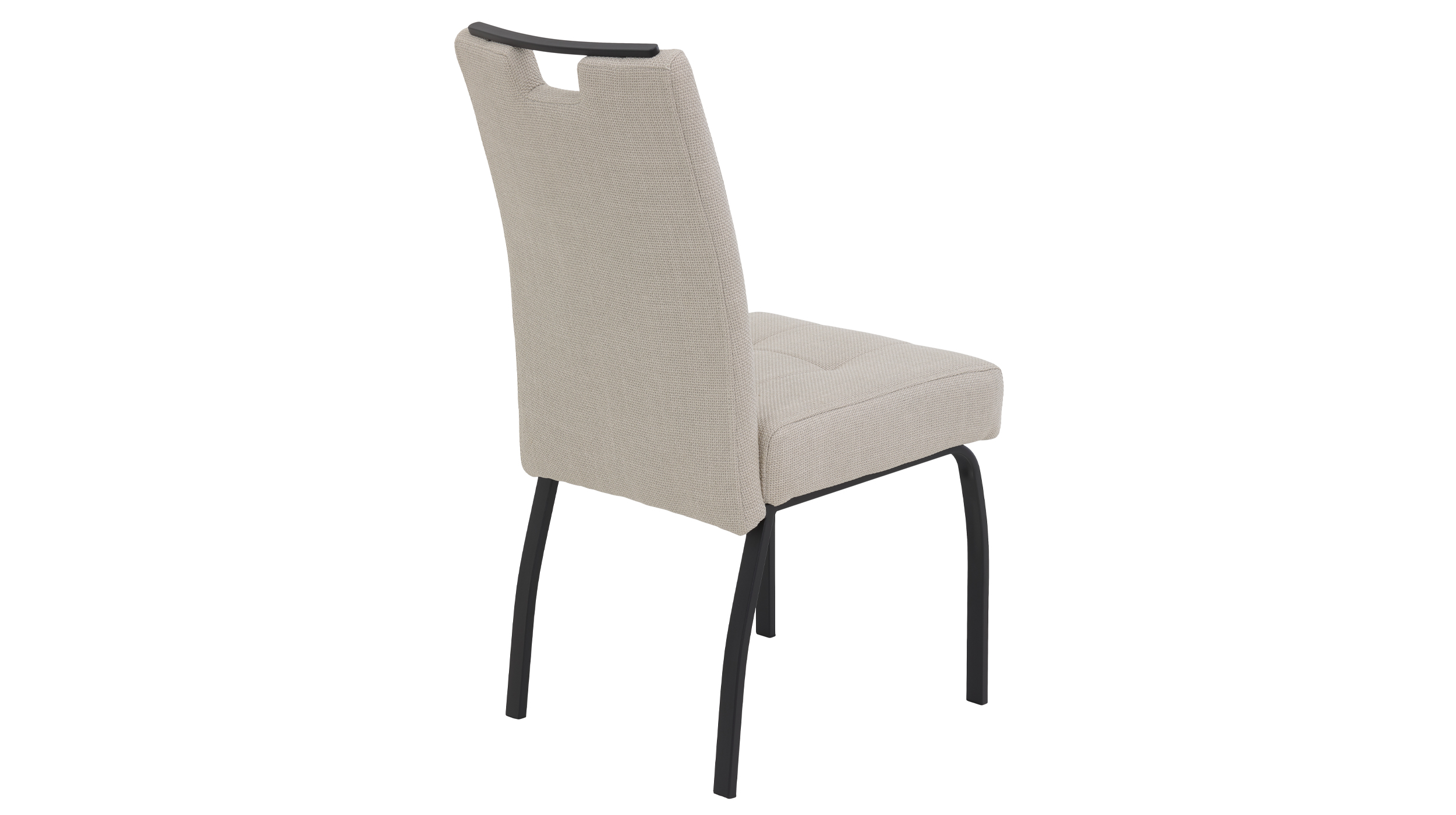 Polsterstuhl beige Metallgestell Microfaser Webstoff - LAILA