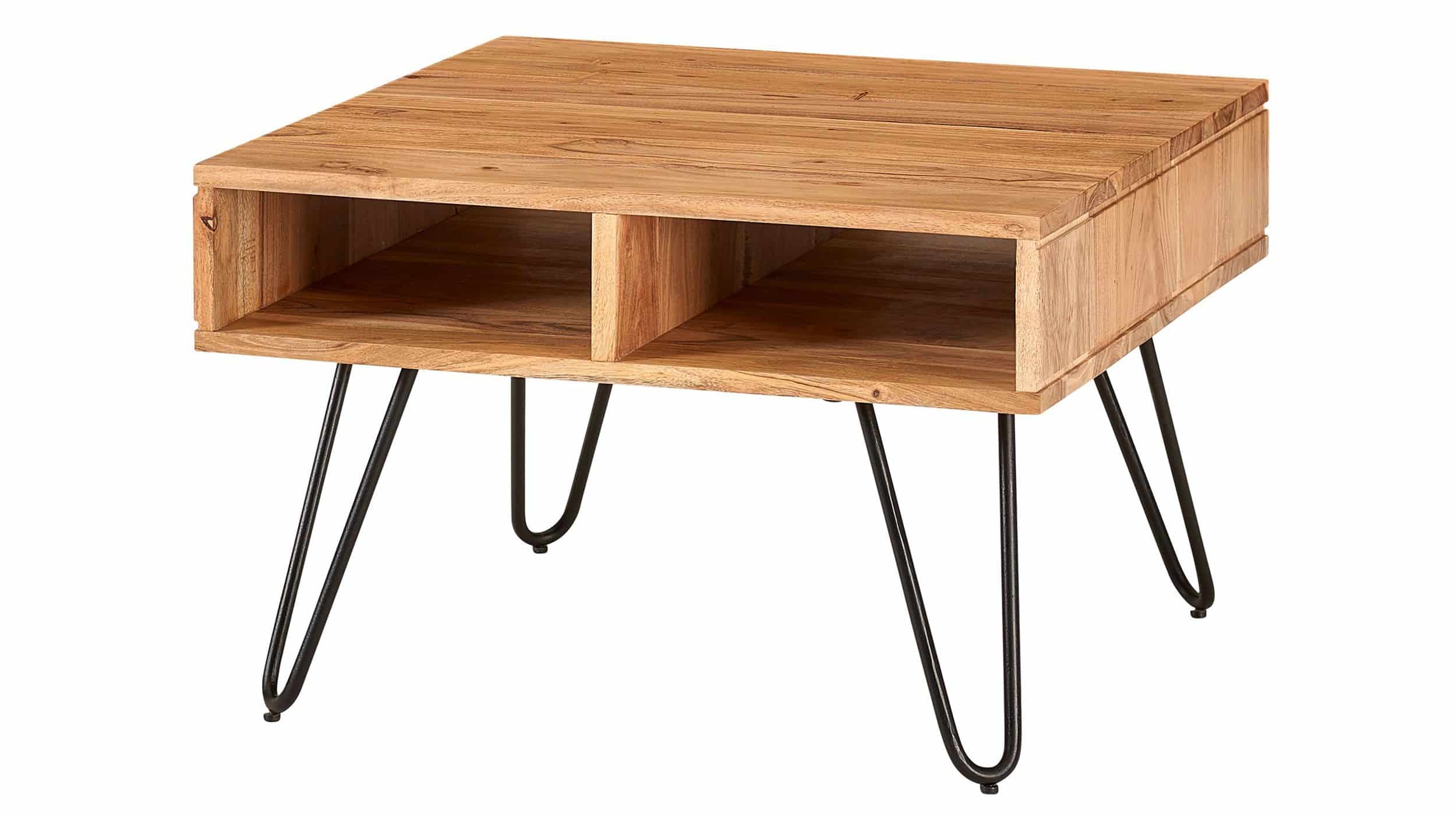 Couchtisch Akazie massiv lackiert 60 x 40 cm - VILDA 