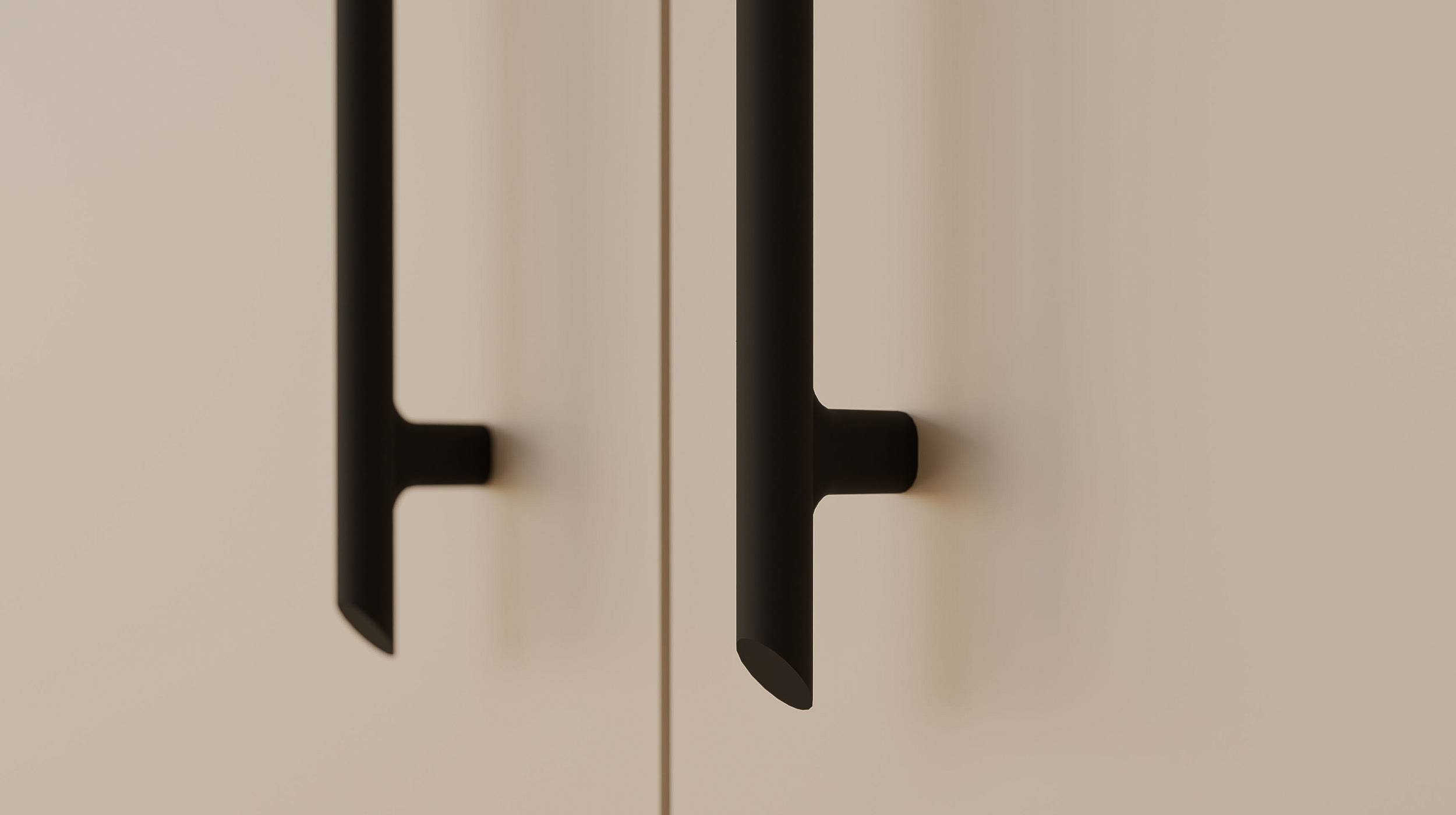 Kleiderschrank beige Artisan Eiche - 144 cm - 3 Türen - MOKKARIS