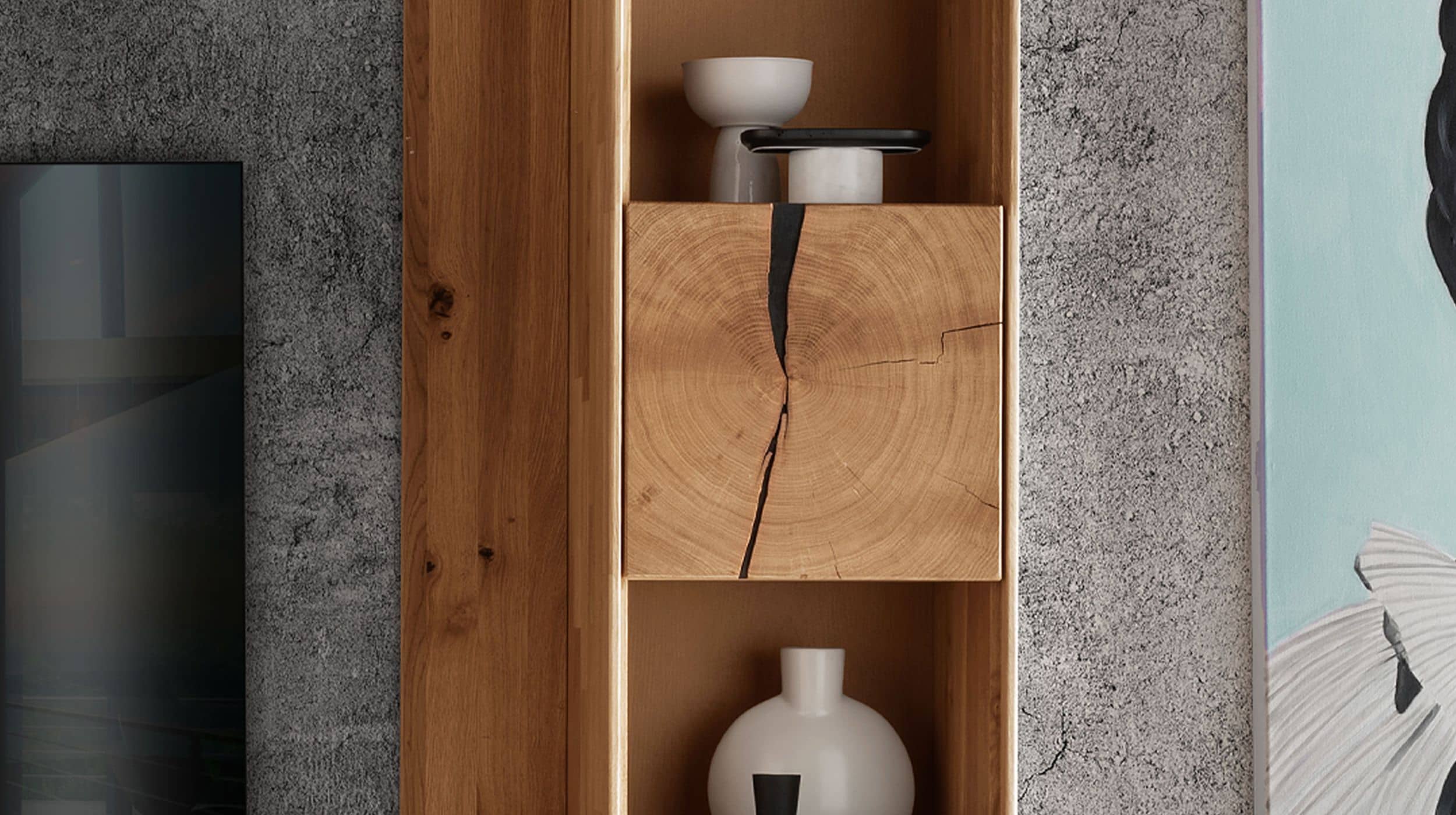 Wandboard Wildeiche massiv geölt 104 cm - TORVEN