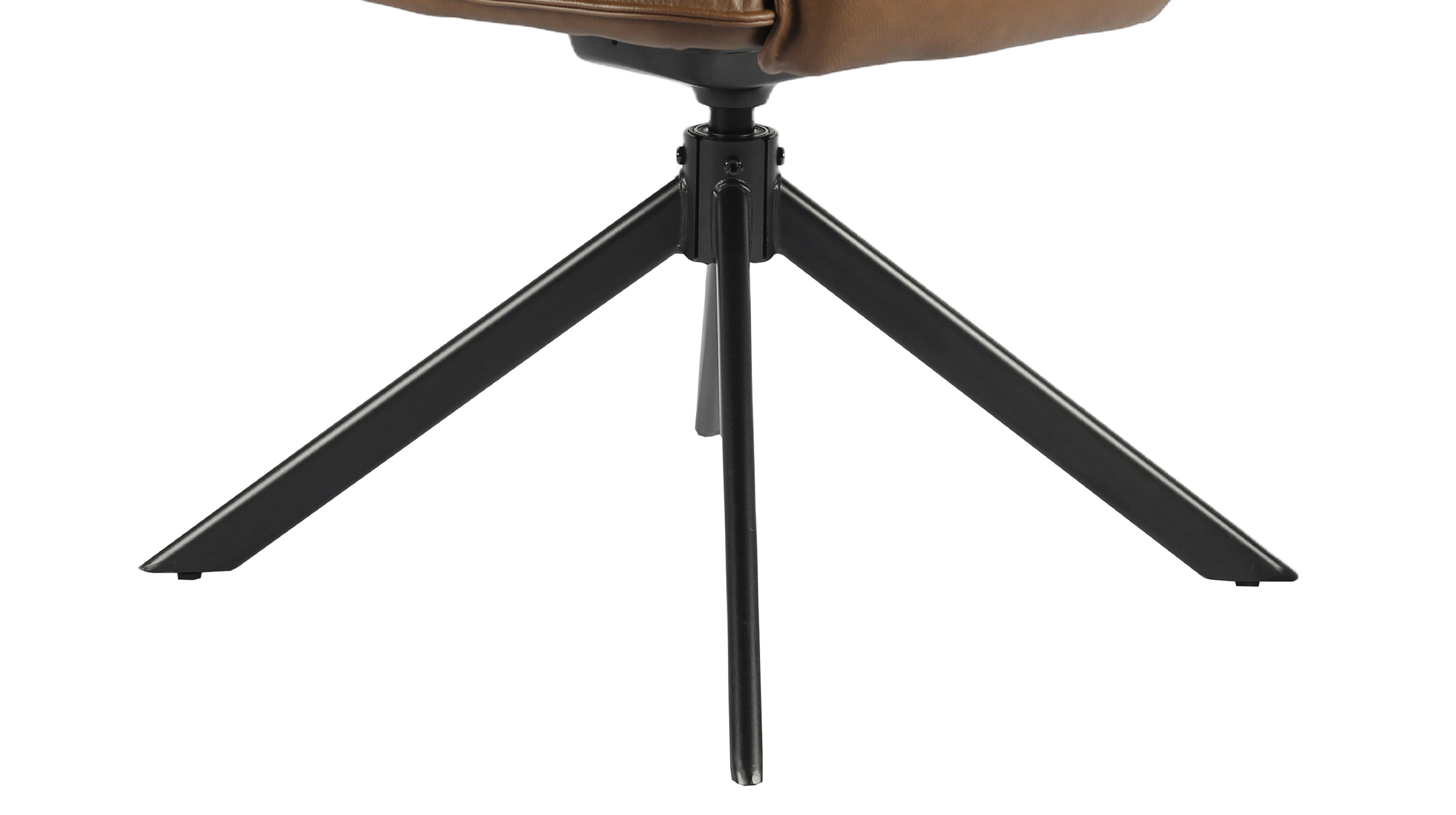 Armlehnstuhl Lederlook braun - drehbar - ELIAS