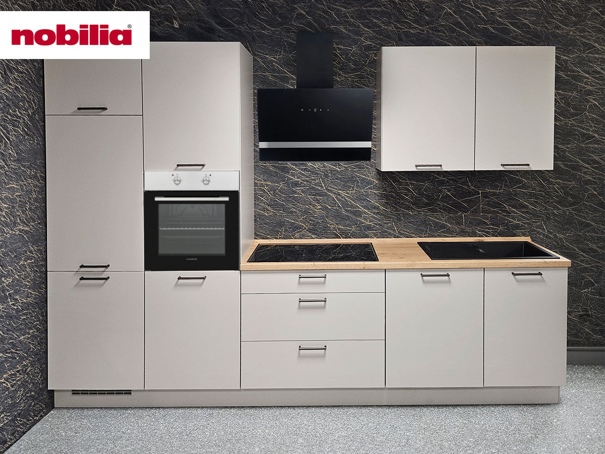 Küchenzeile 330 cm - mit Geräten - Küchenfronten matt - LASER