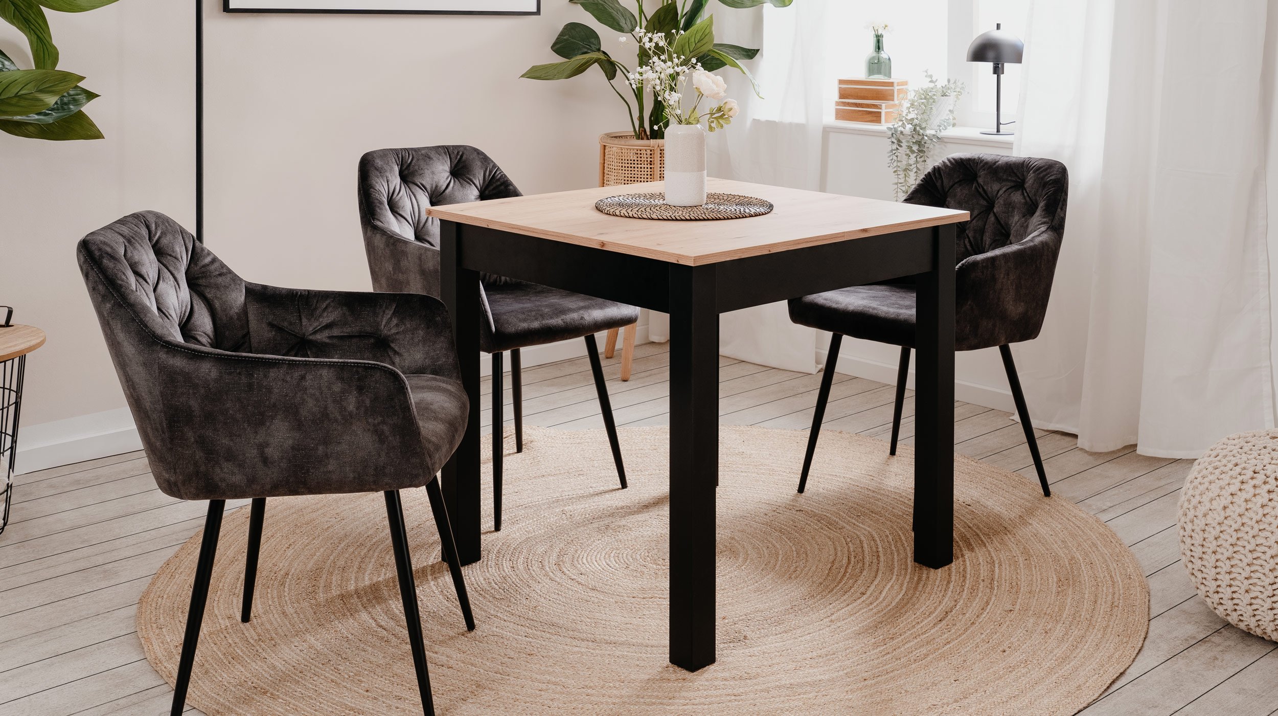 Esstisch 80 - 120 cm ausziehbar Artisan Eiche - COBURG