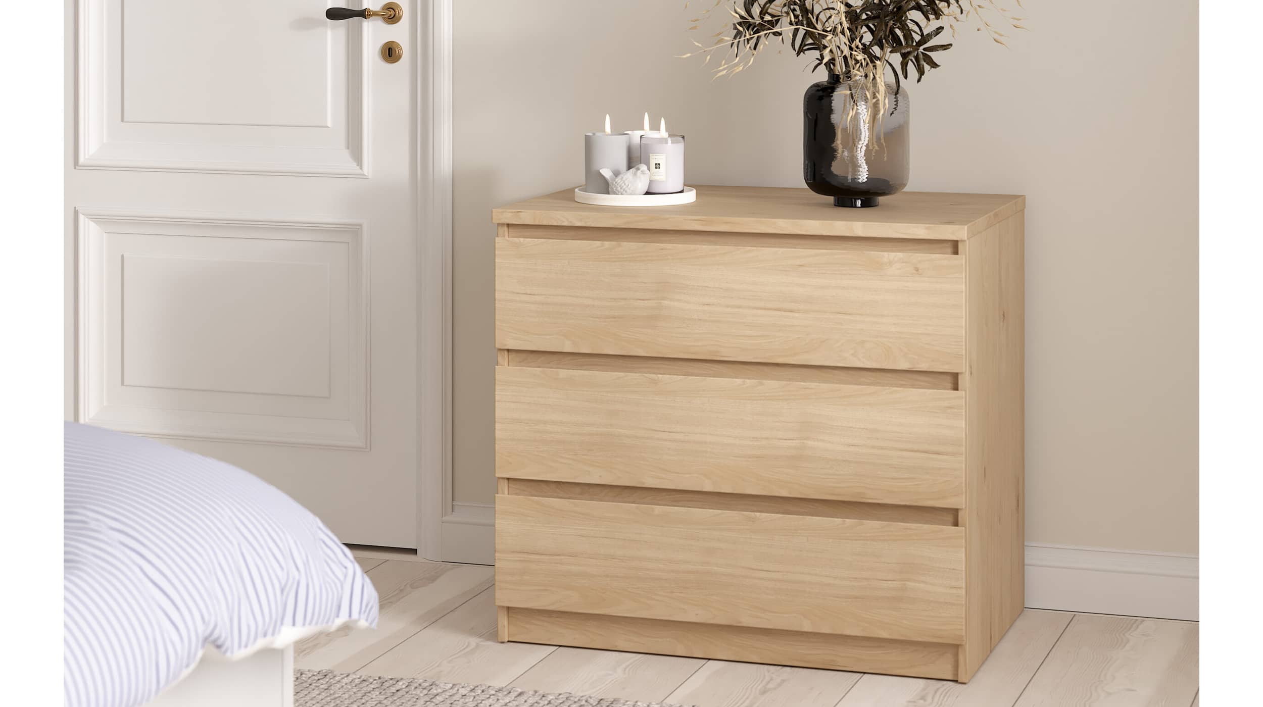 Kommode mit 3 Schubladen Jackson Hickory 77 cm - NAIA 