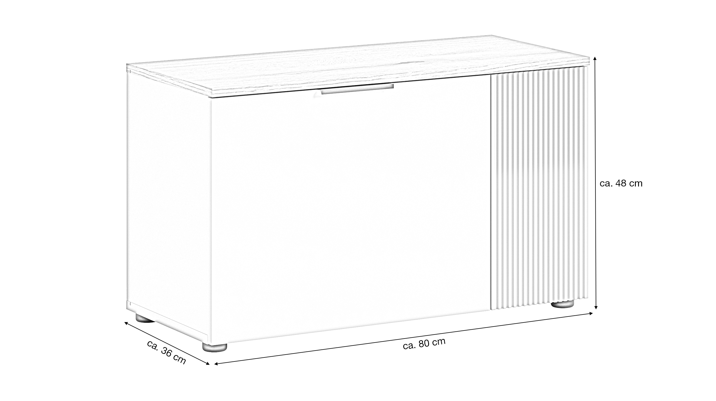 Garderobenbank beige Evoke Eiche 80 cm - SLIDE