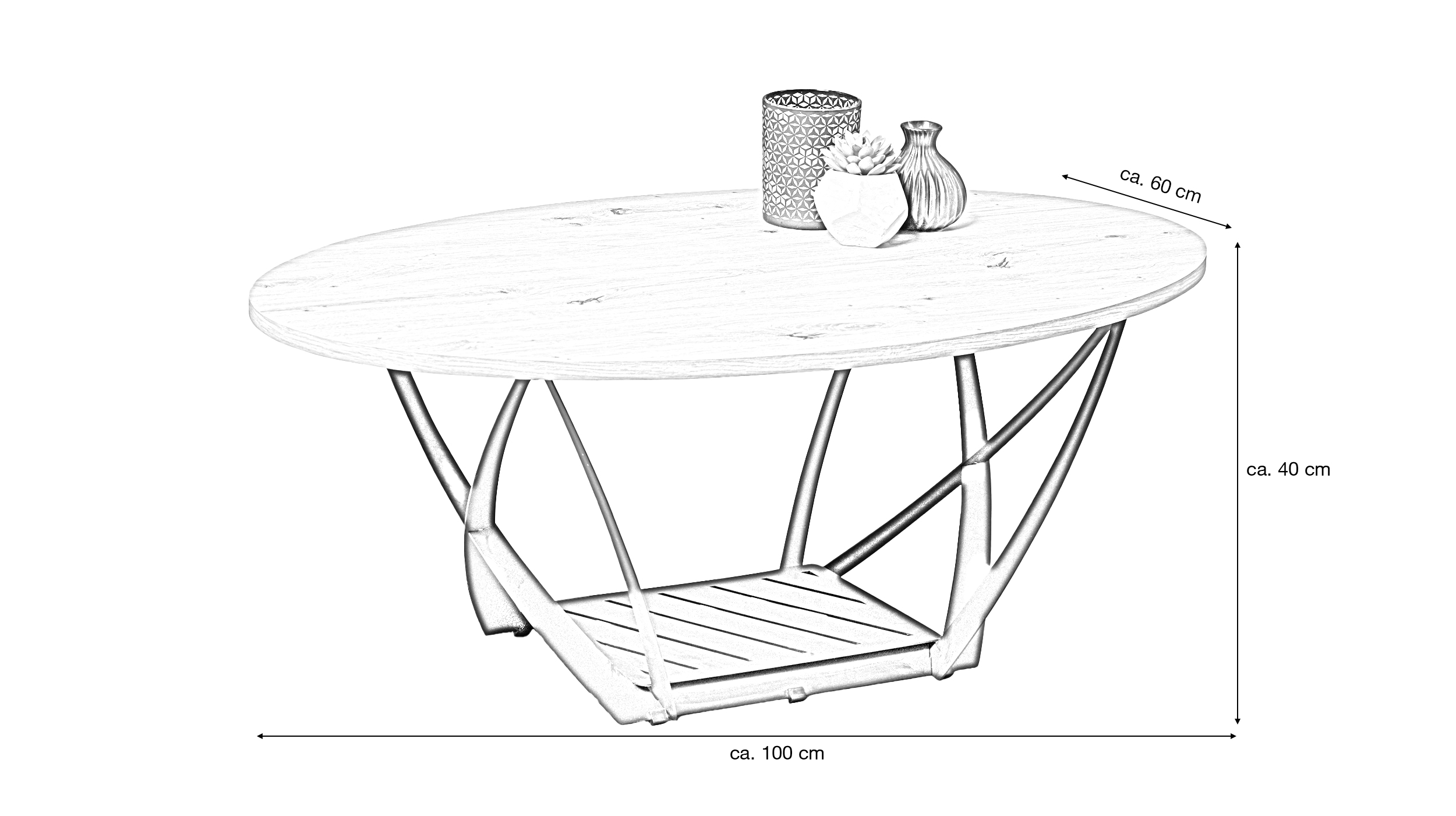 Couchtisch Artisan Eiche 100 x 60 cm - MONA