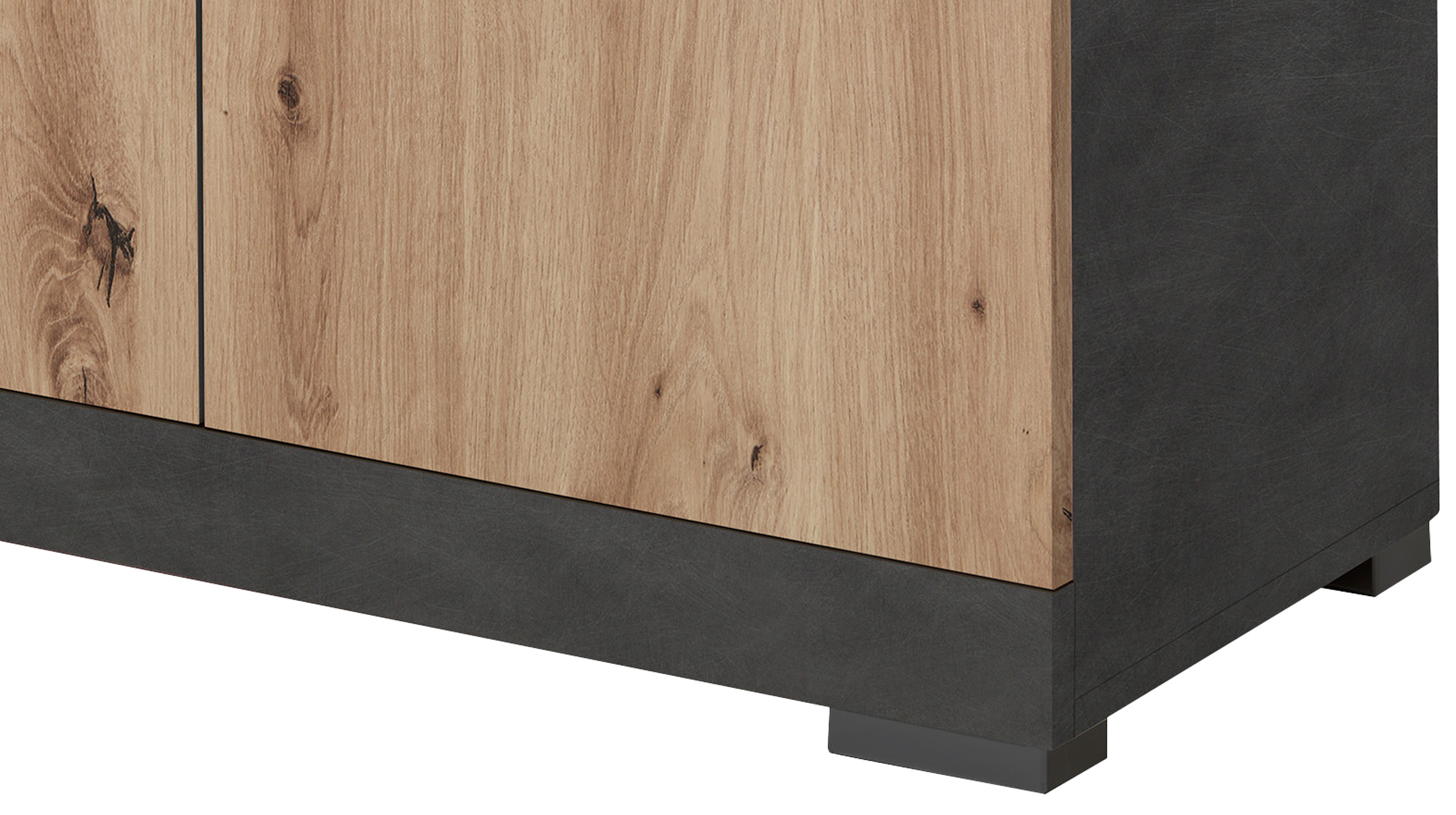 Garderobenbank anthrazit Artisan Eiche 80 cm - BRISTOL