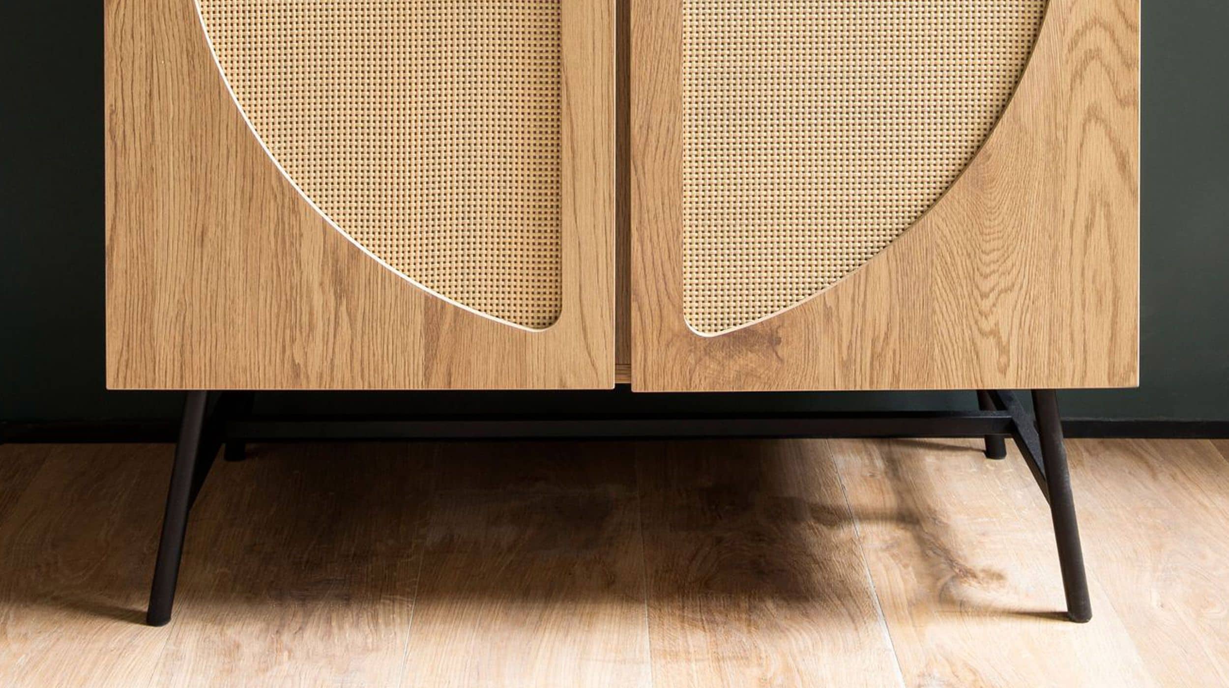 Kommode Eiche Holzdekor - Rattan 80 cm x 39 cm - RATVAN