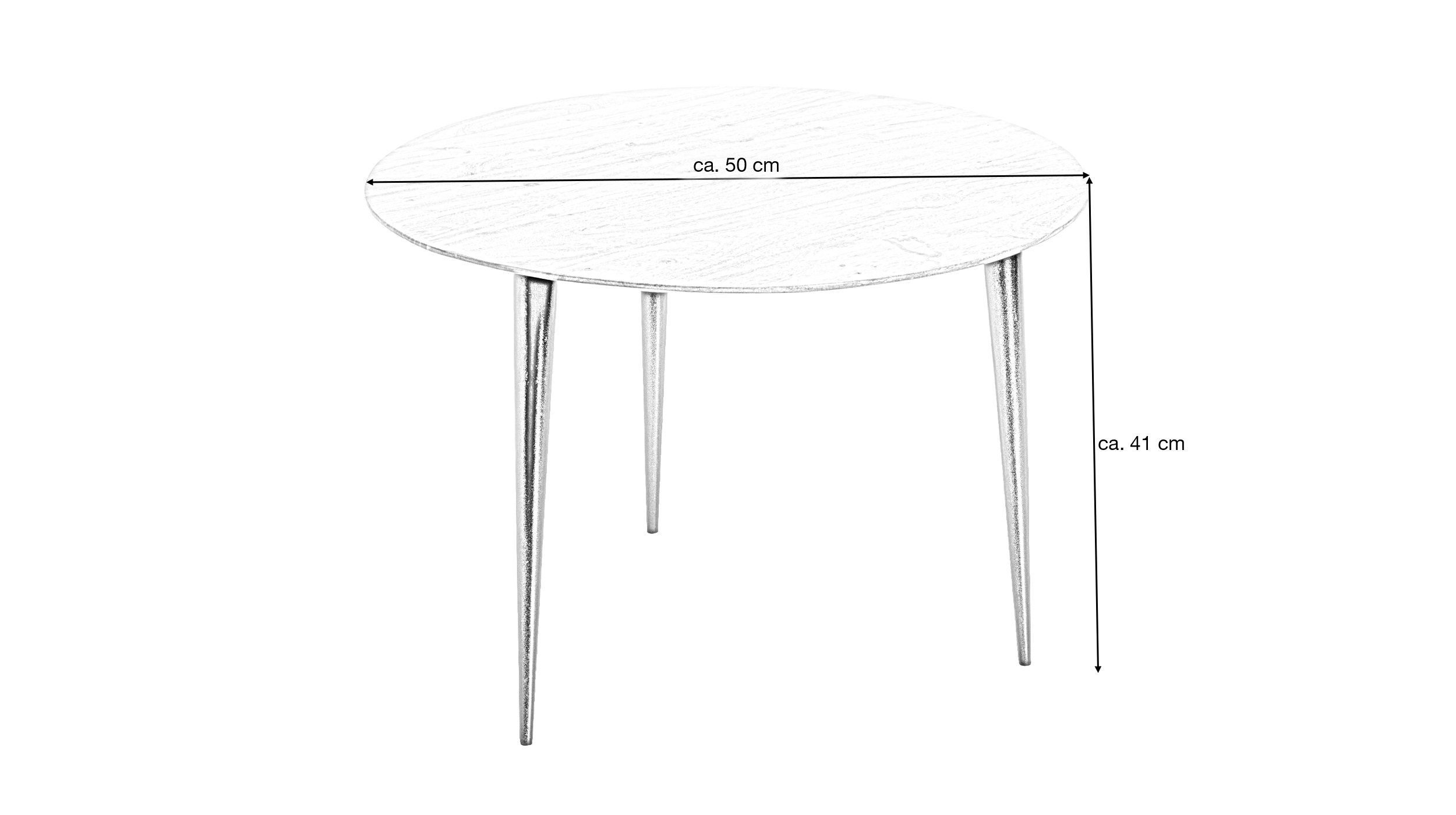 Beistelltisch Akazie massiv natur - rund - 50 x 41 cm - KALKUTTA