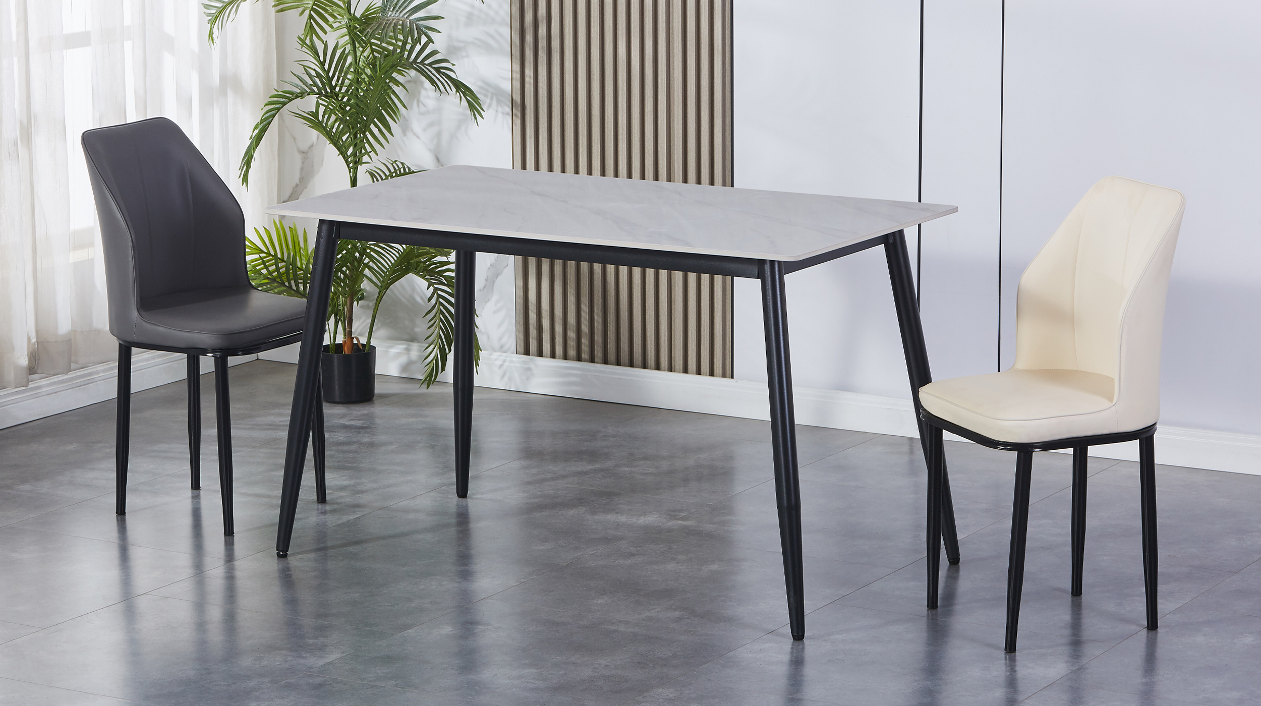 Esstisch 120 x 70 cm Keramik grau - MAROLKA