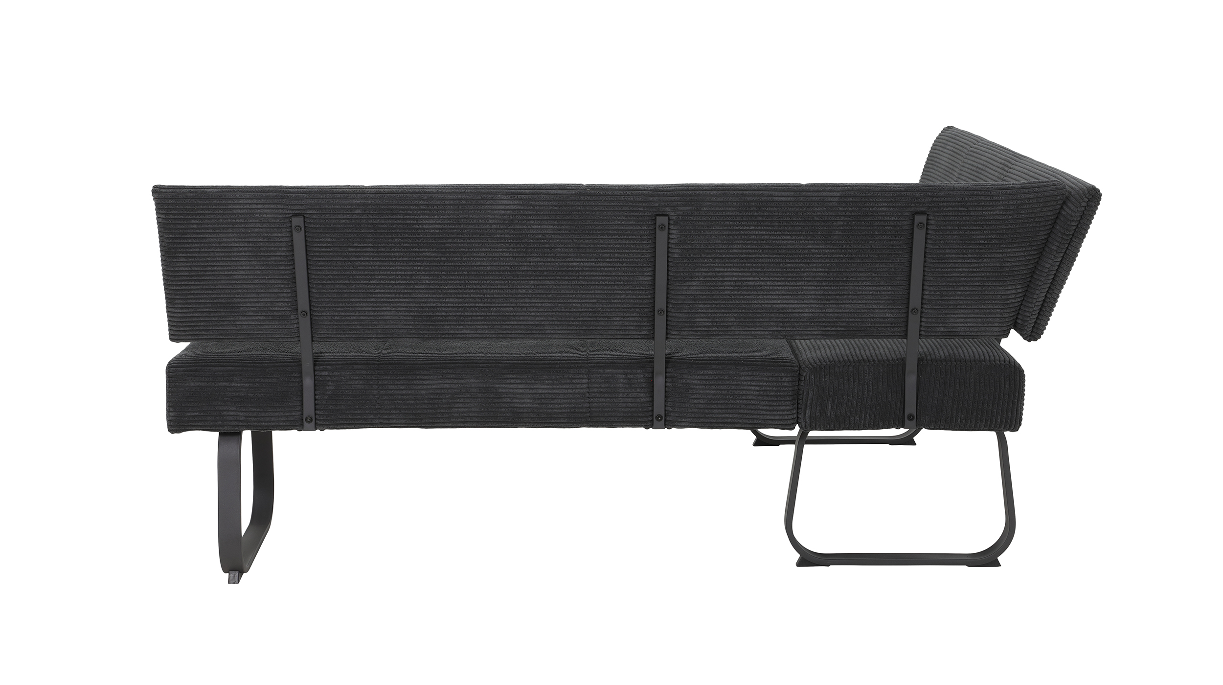 Eckbank Cordbezug anthrazit 202 x 152 cm Bank - OLESSA 