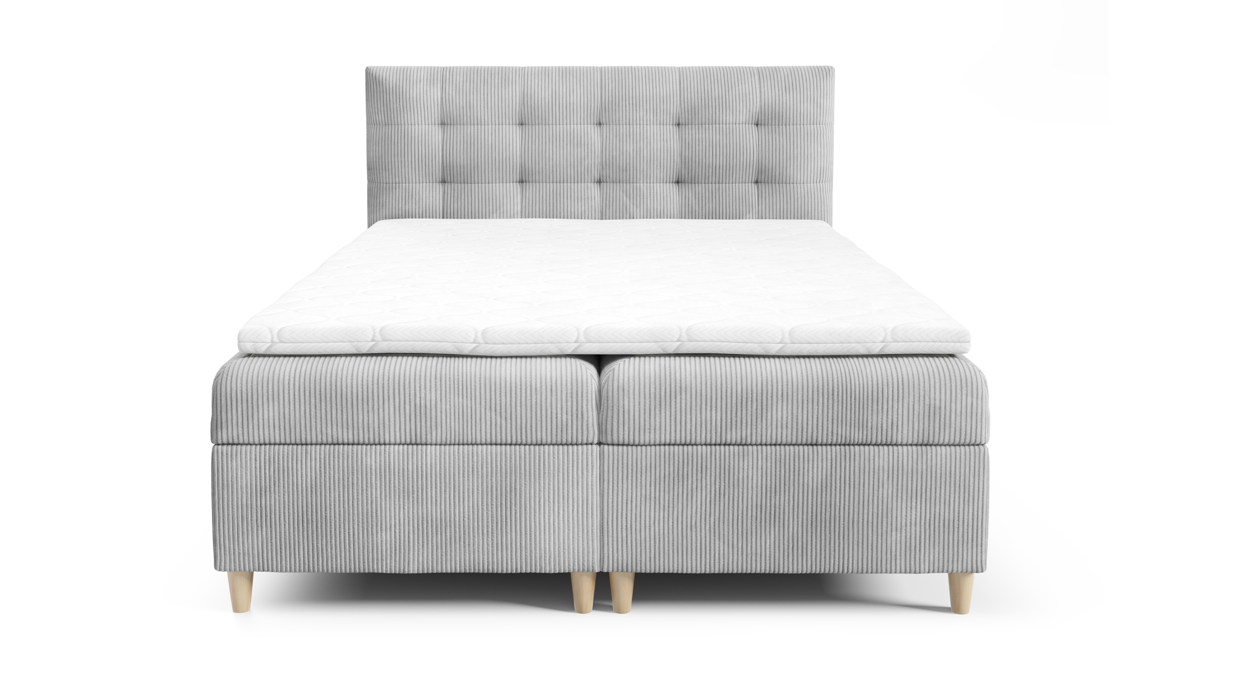 Boxbett Cord grau 160 x 200 cm - Bettkasten - ADORA