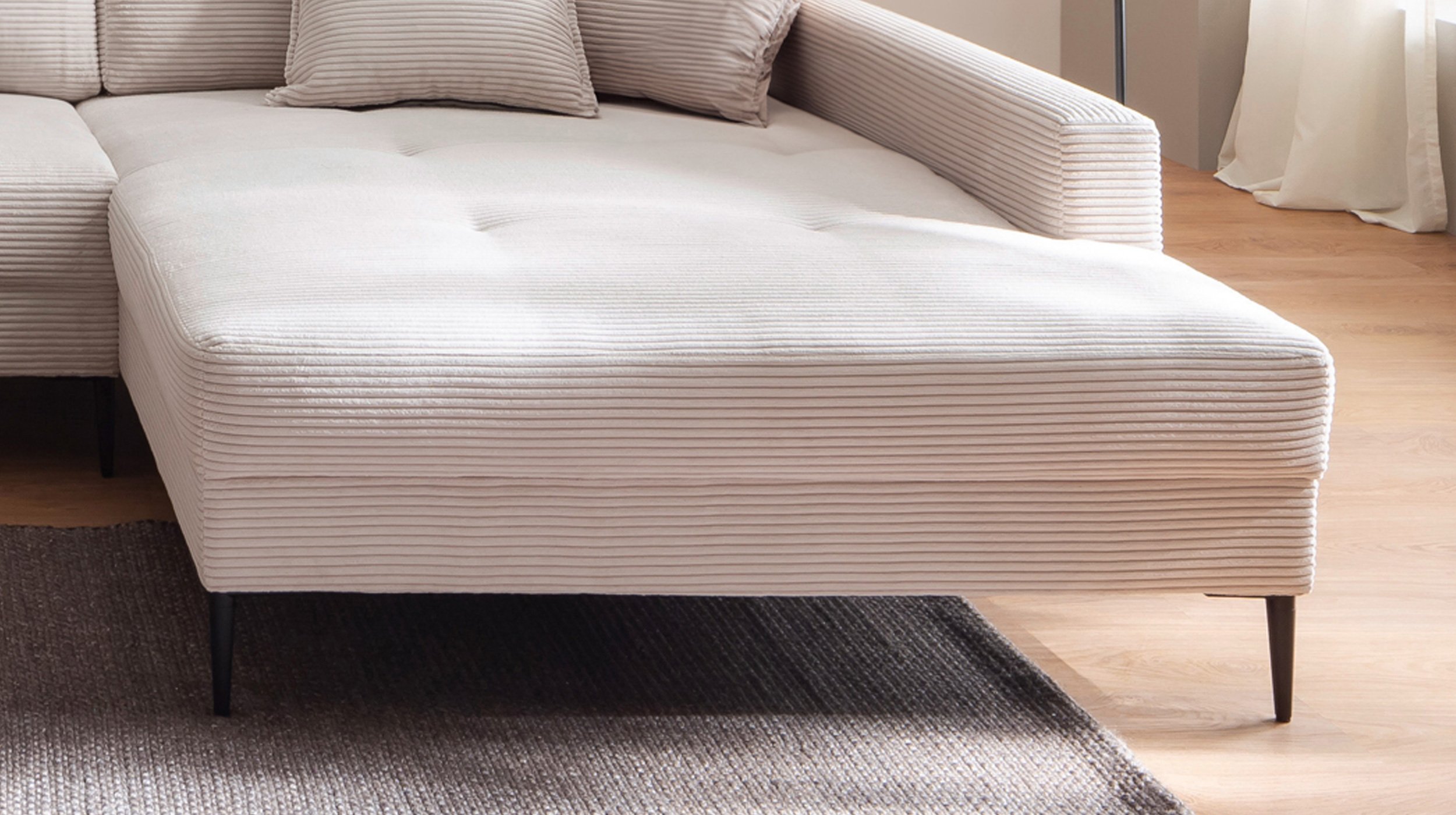 Wohnlandschaft Cord creme - 360 cm - SUMMER 