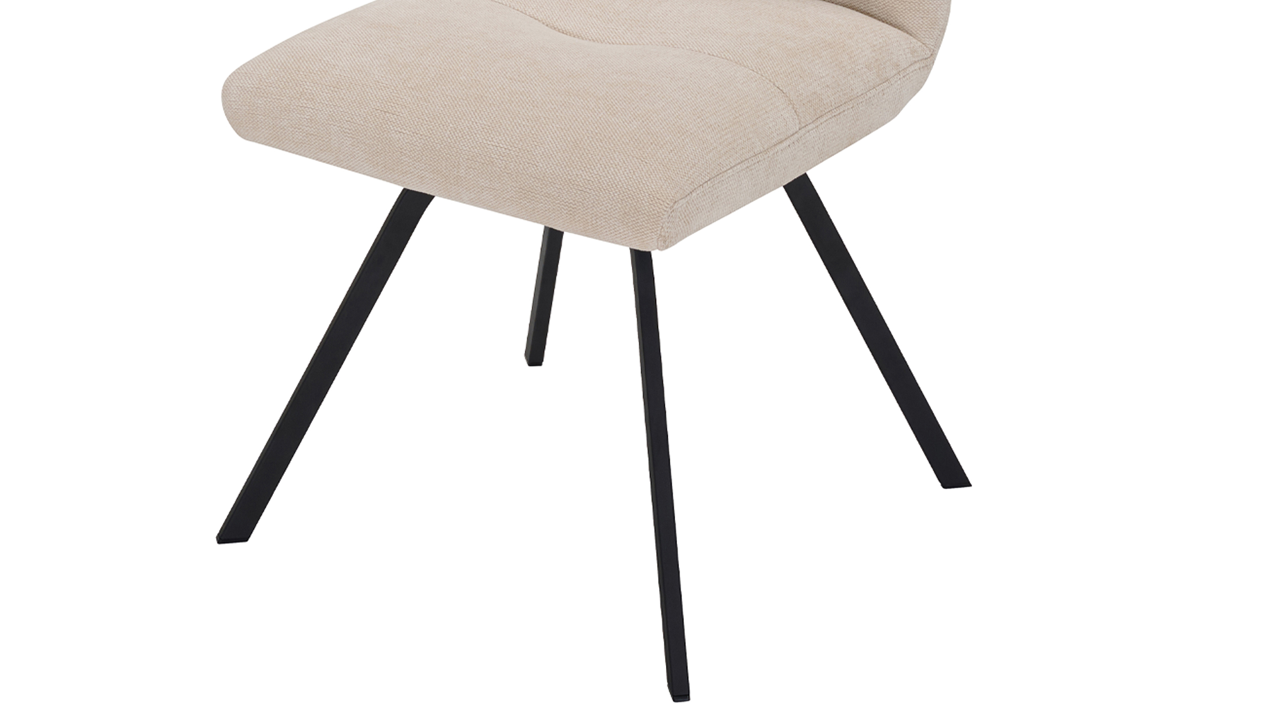 Polsterstuhl Chenille-Bezug beige mit Nosagunterfederung - EVORA
