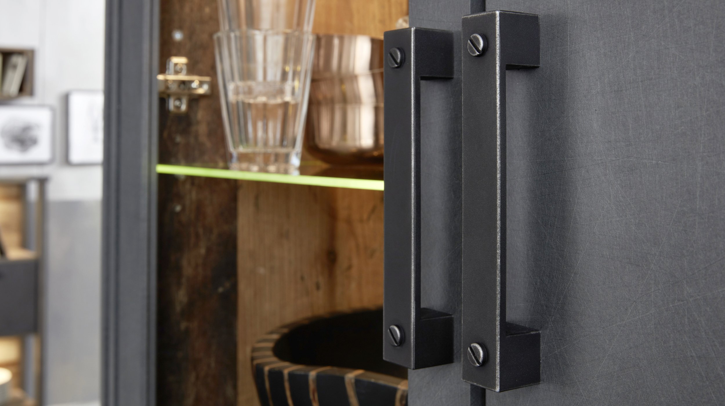 Vitrine Old Wood - Matera grau 212 cm - PRIME