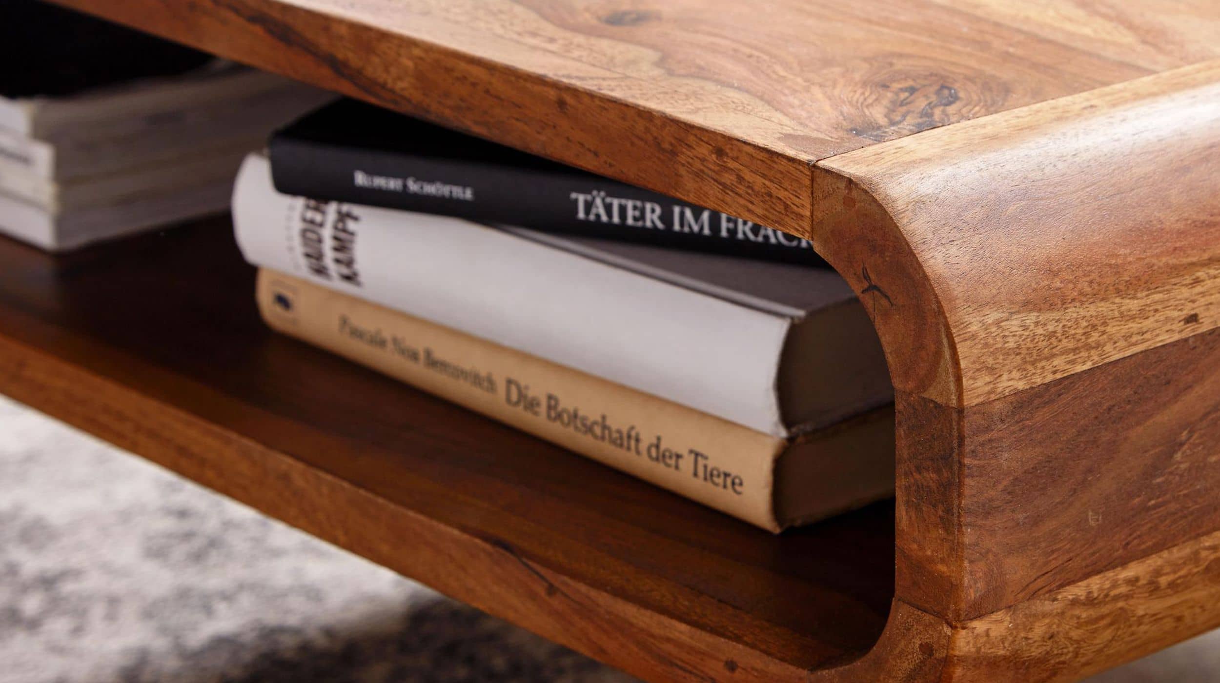 Couchtisch Sheesham massiv gebeizt - 90 x 55 cm - RAYNE