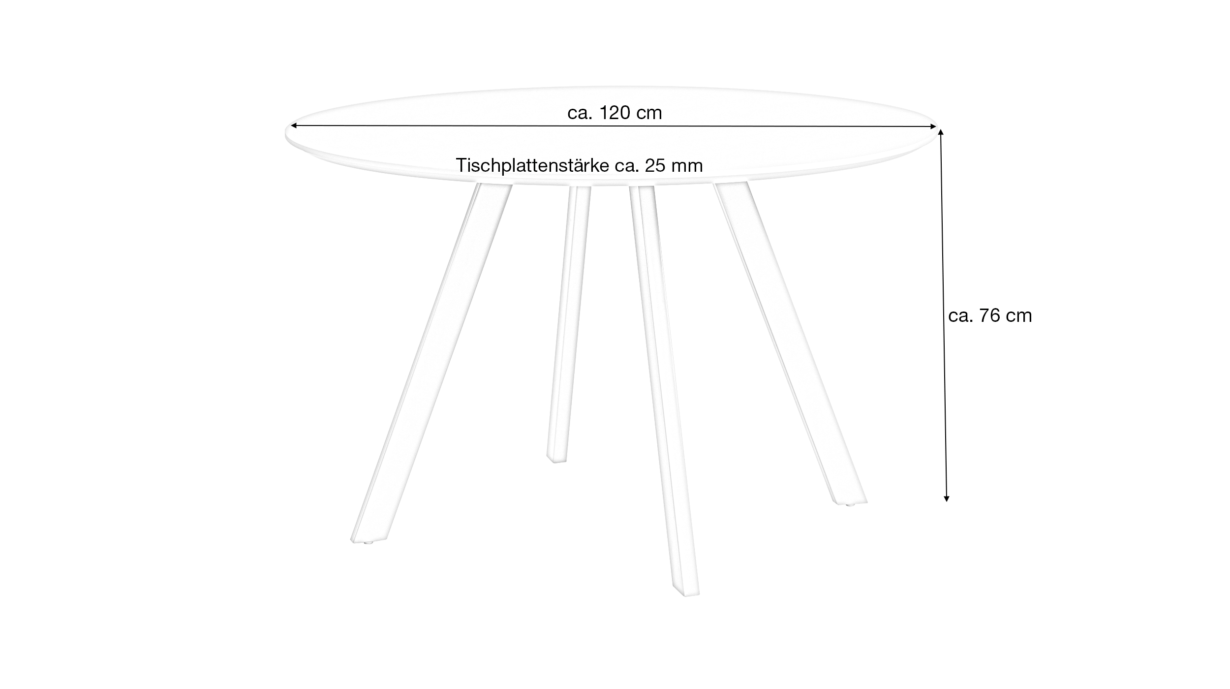 Esstisch rund 120 cm beige Metallgestell - PINA