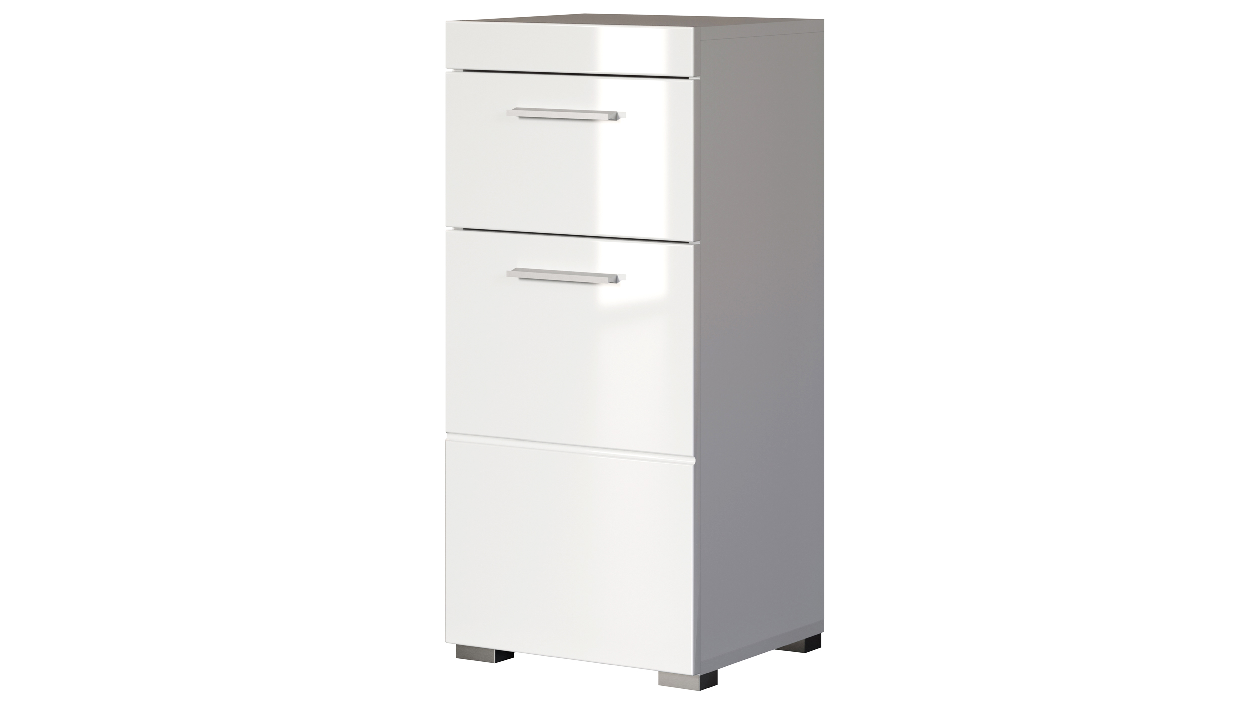 Bad Unterschrank weiß hochglanz 37 cm 1 Tür - AMANDA