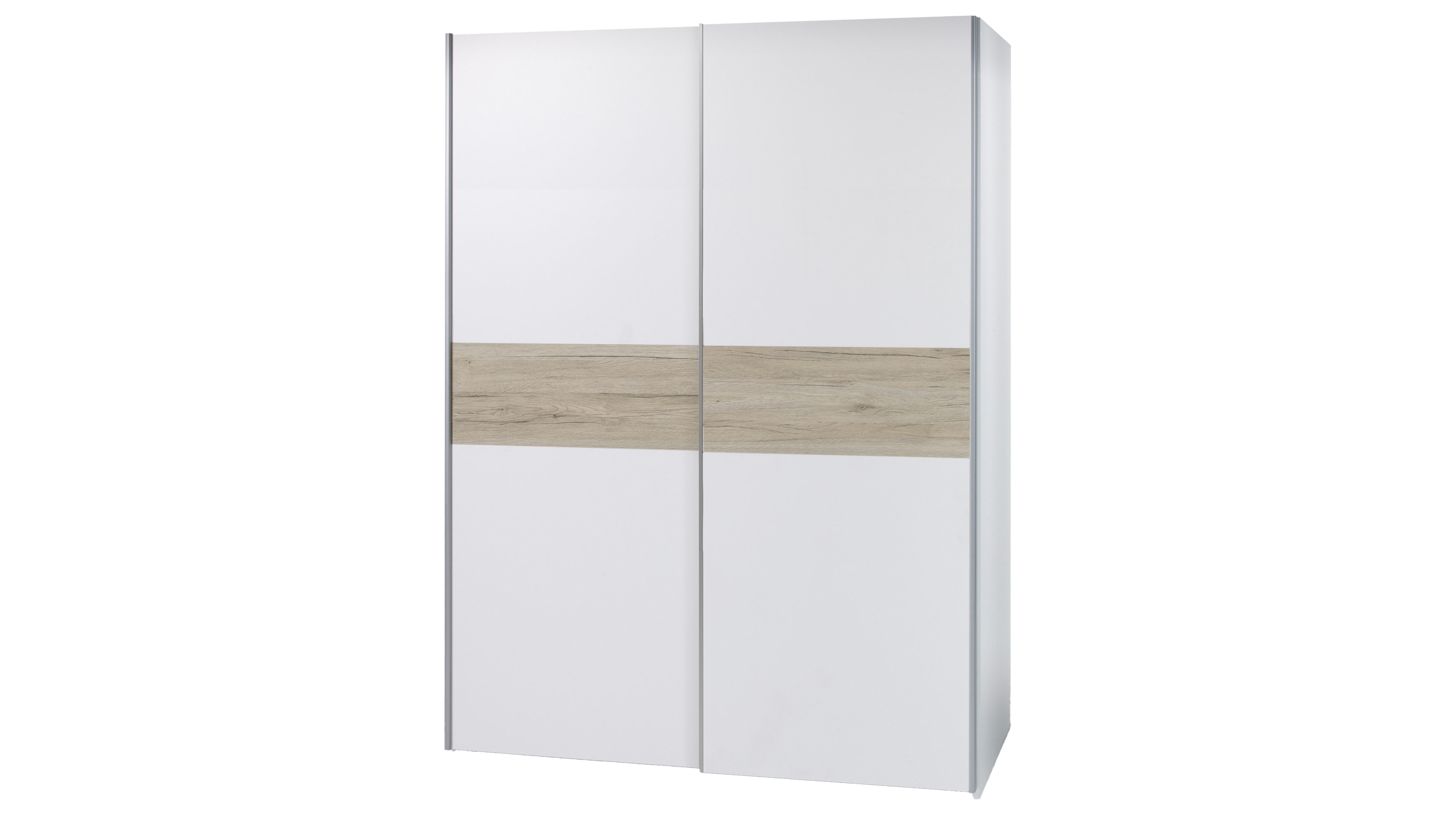 Schwebetürenschrank San Remo Eiche - weiß 170 cm - TIME