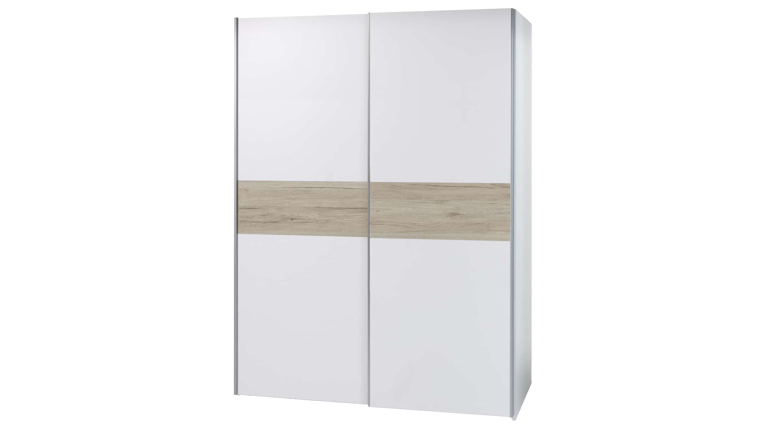 Schwebetürenschrank San Remo - weiß 170 cm 2-türig - TIME