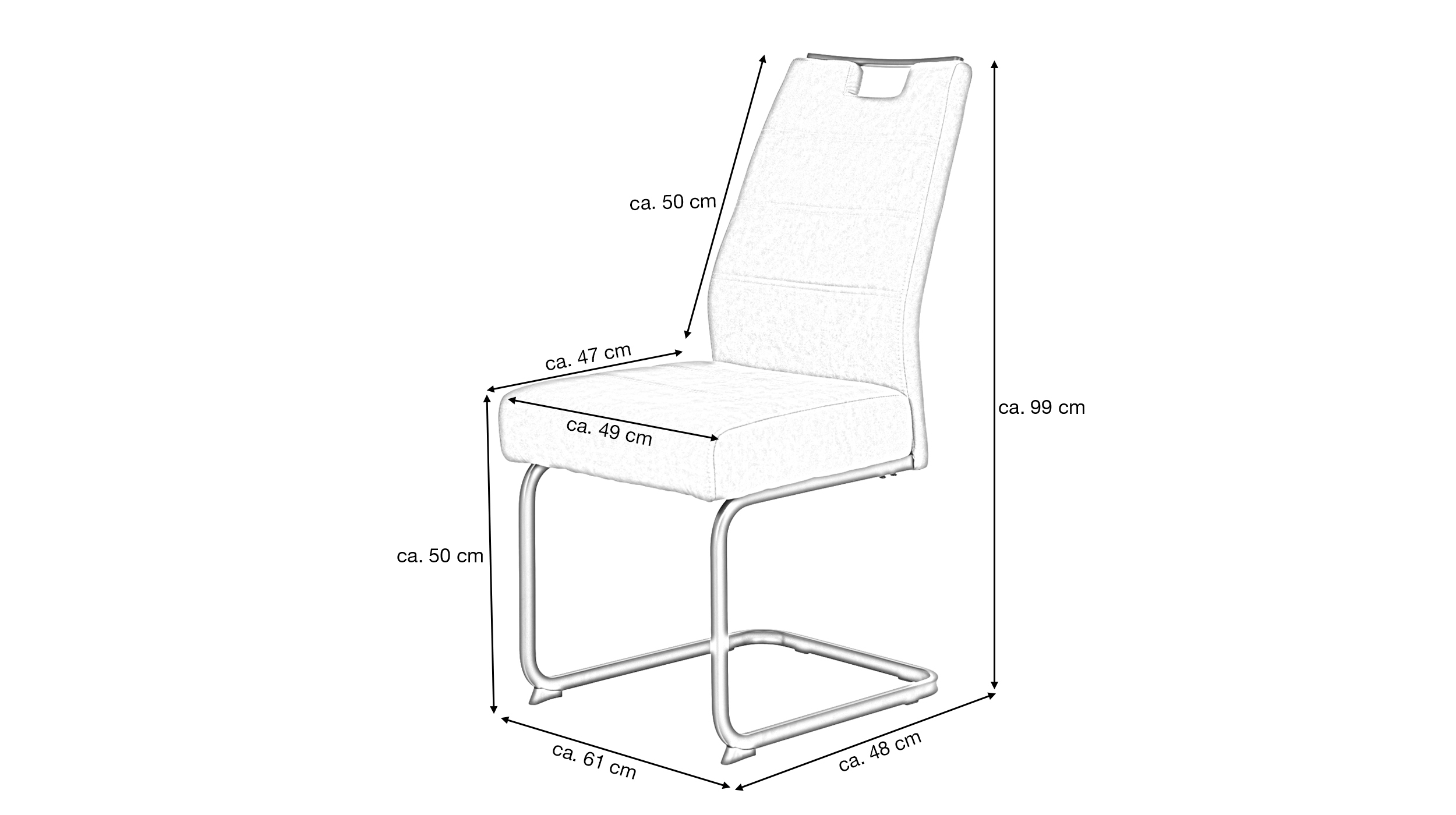 Moderner Schwingstuhl in anthrazit aus Microfaser - KERSTIN