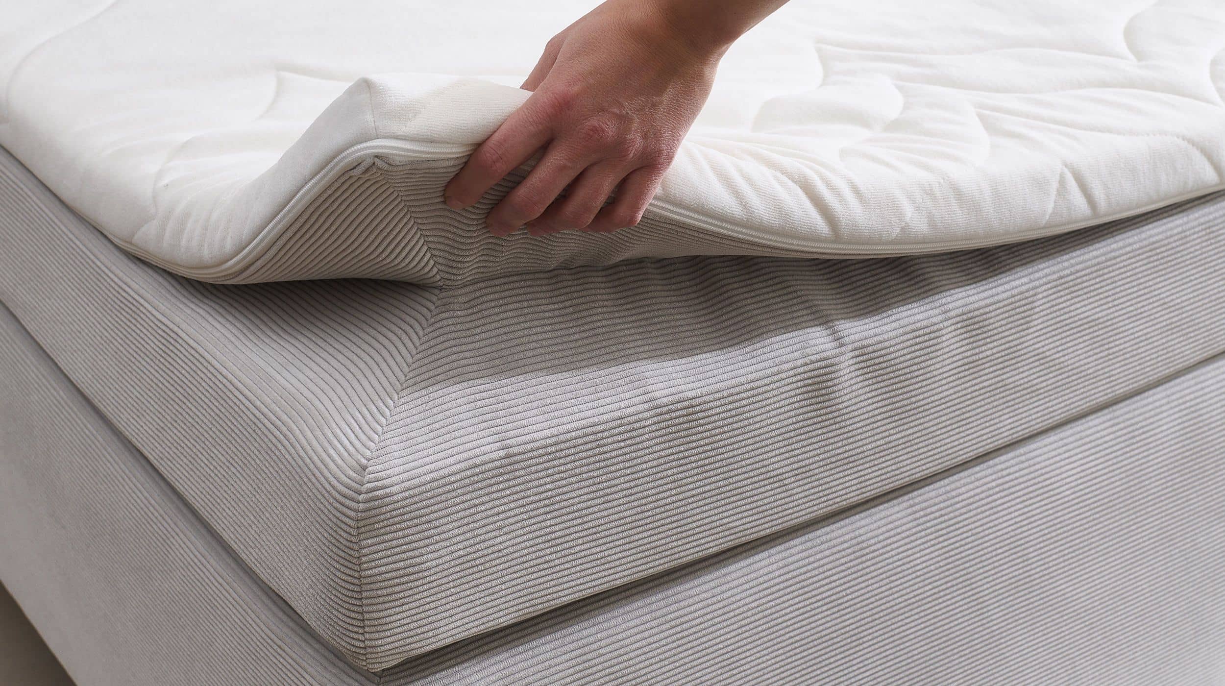 Boxspringbett 180 x 200 cm grau Feincord - VILLACH