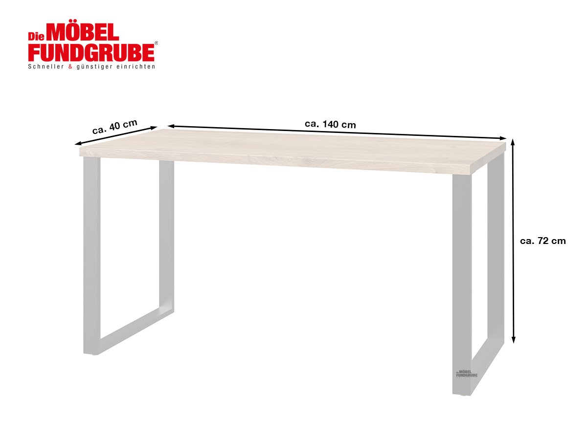 Schreibtisch Plankeneiche - Graphit 140 cm - LIVERPOOL