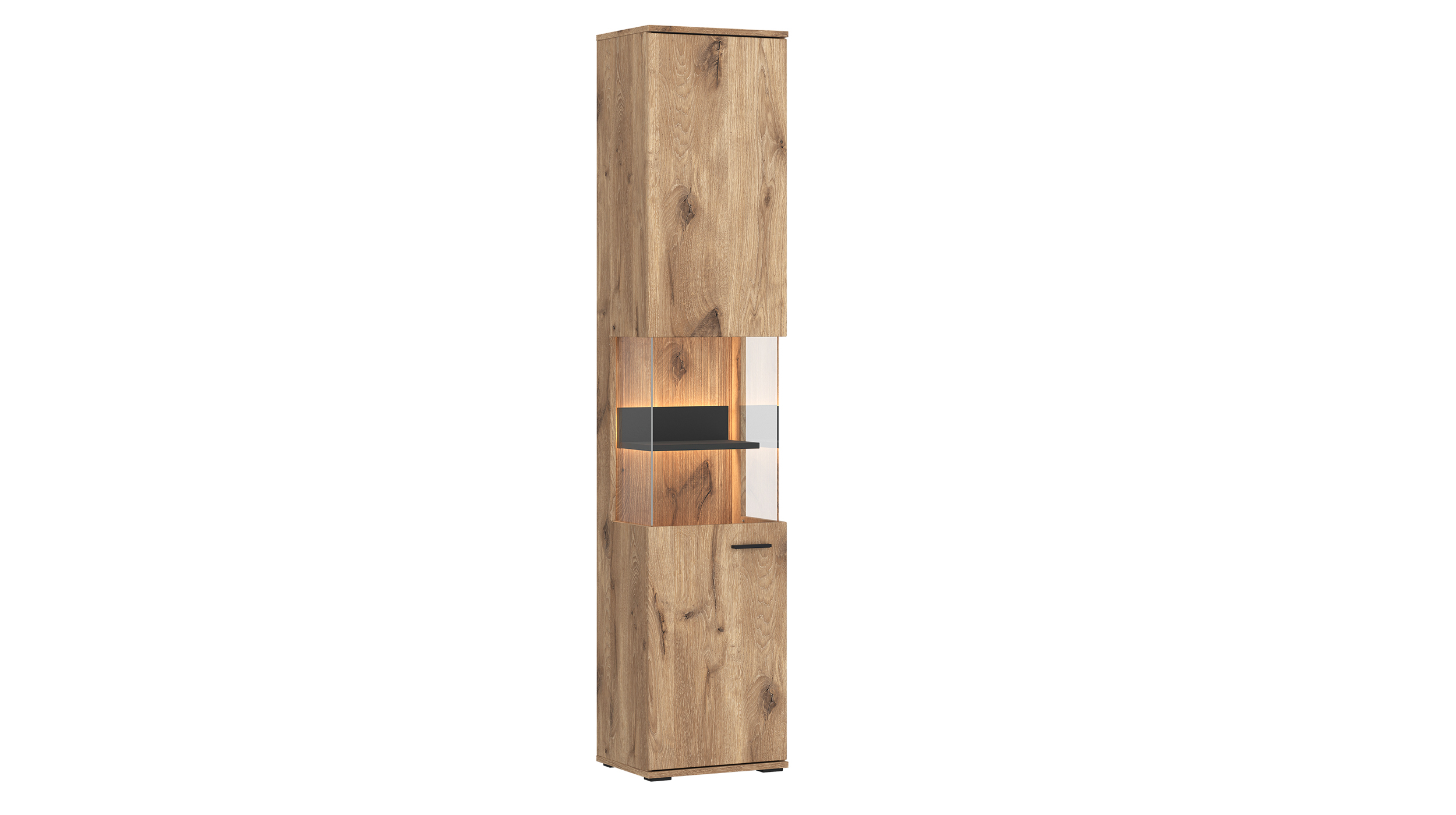 Vitrine mit Beleuchtung Viking Eiche Breite 40 cm - PARDOO