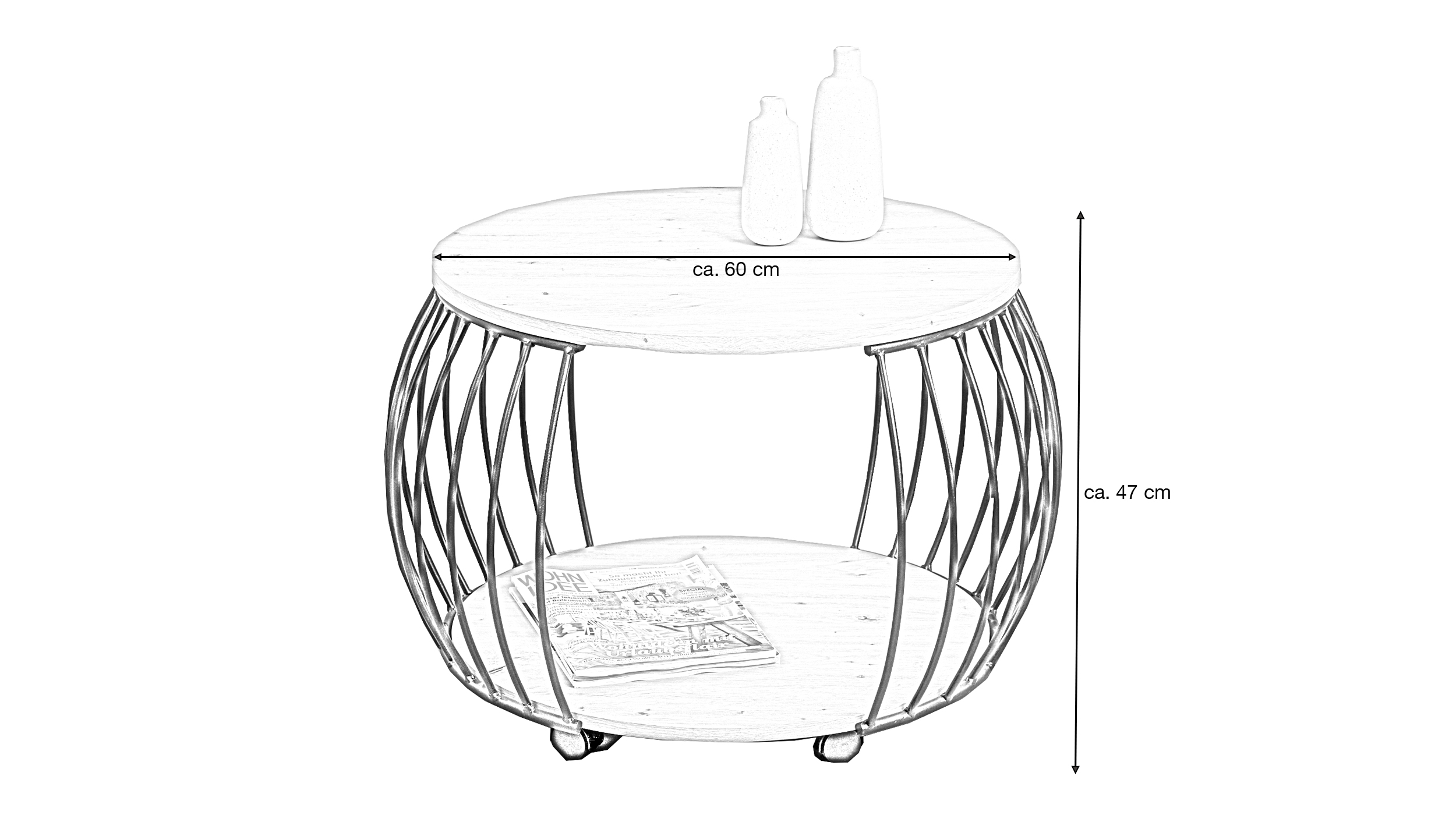 Couchtisch Artisan Eiche 60 x 60 cm - PEKING