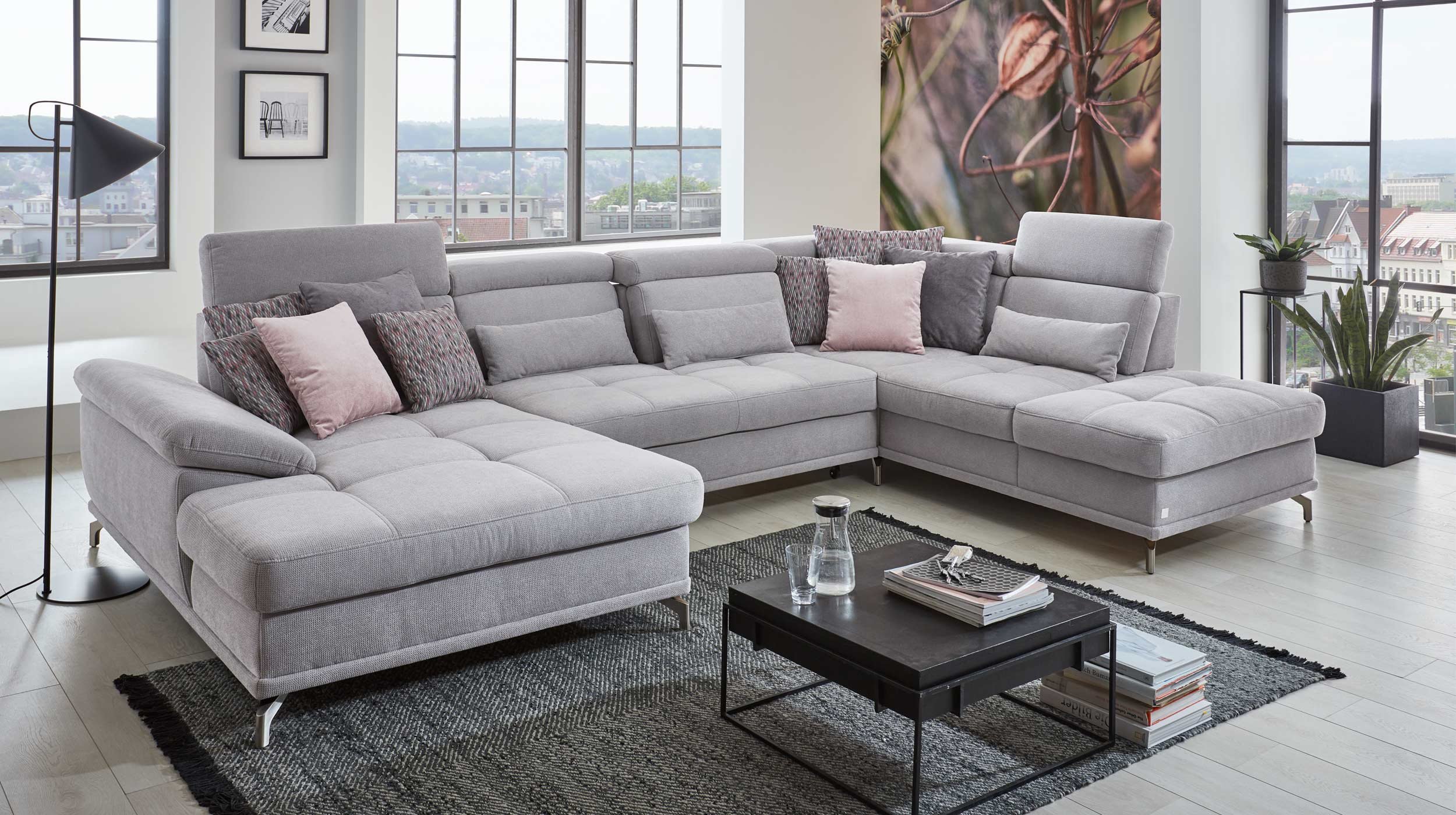 Wohnlandschaft Sofaprogramm silver grau - Basis Version - FREESTYLE