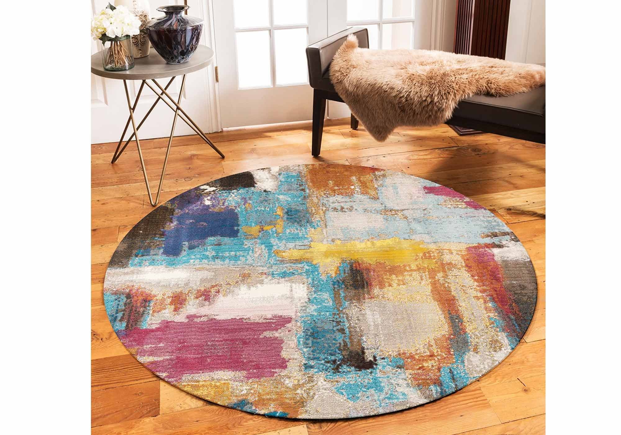 Festival Teppich - rund - 133 cm - mehrfarbig - Picasso 598 Artisan