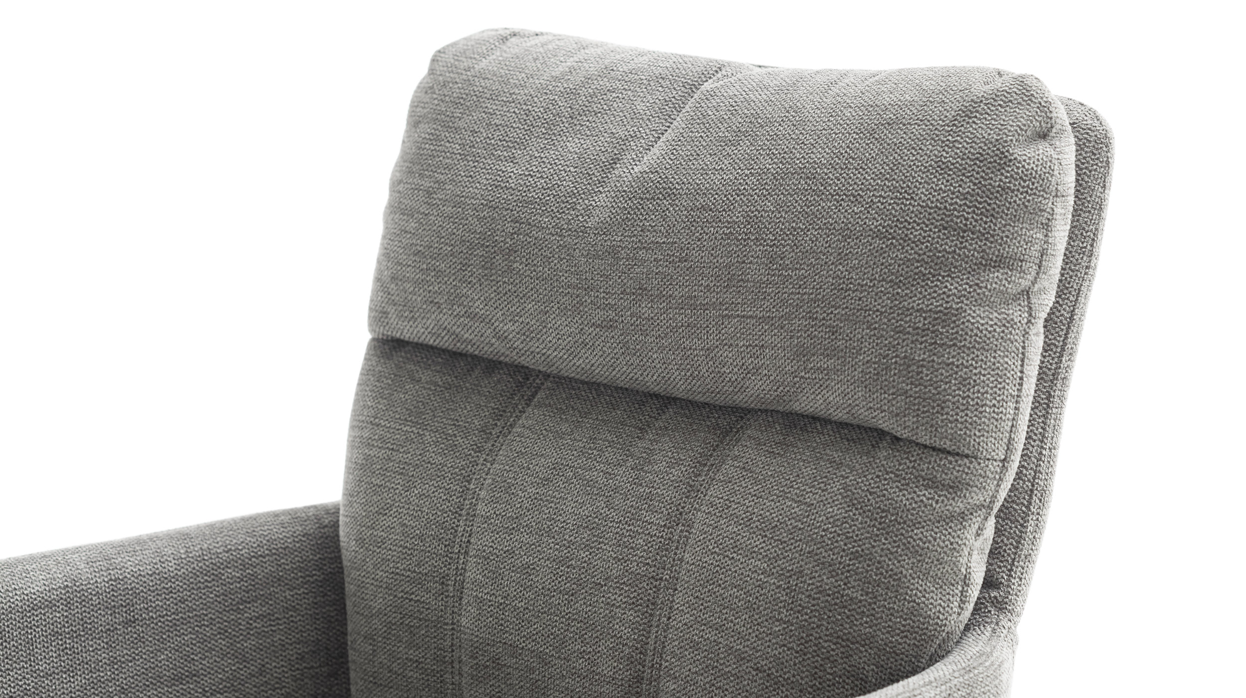 Armlehnstuhl grau Drehstuhl Chenille Optik - UTICA