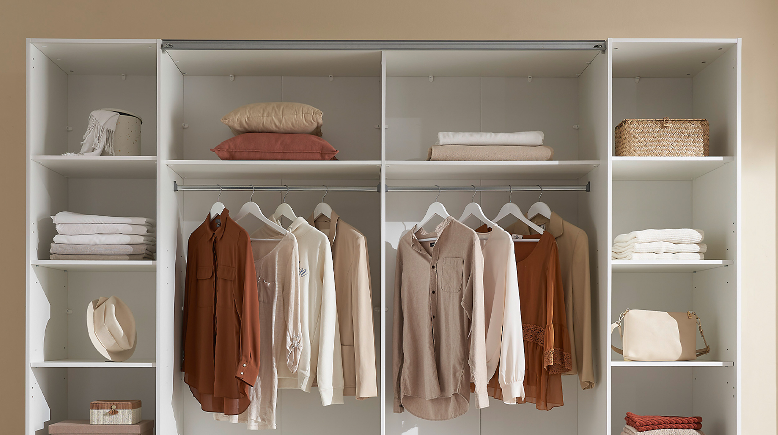 Kleiderschrank weiß - 267 cm - Schwebetüren - MATURS