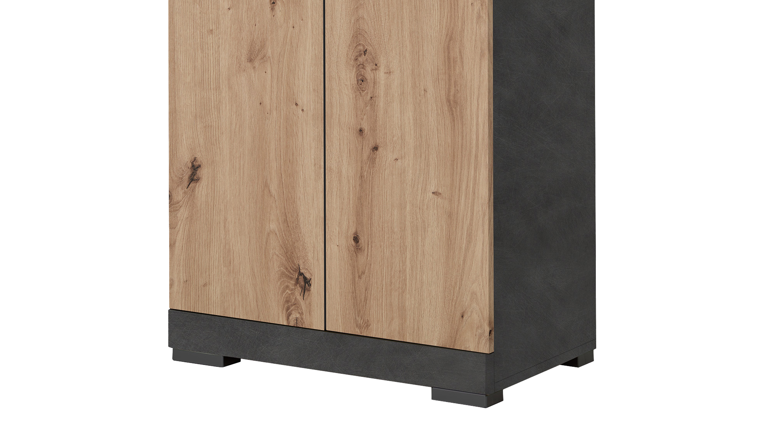 Garderobenschrank anthrazit Artisan Eiche 195 cm - BRISTOL