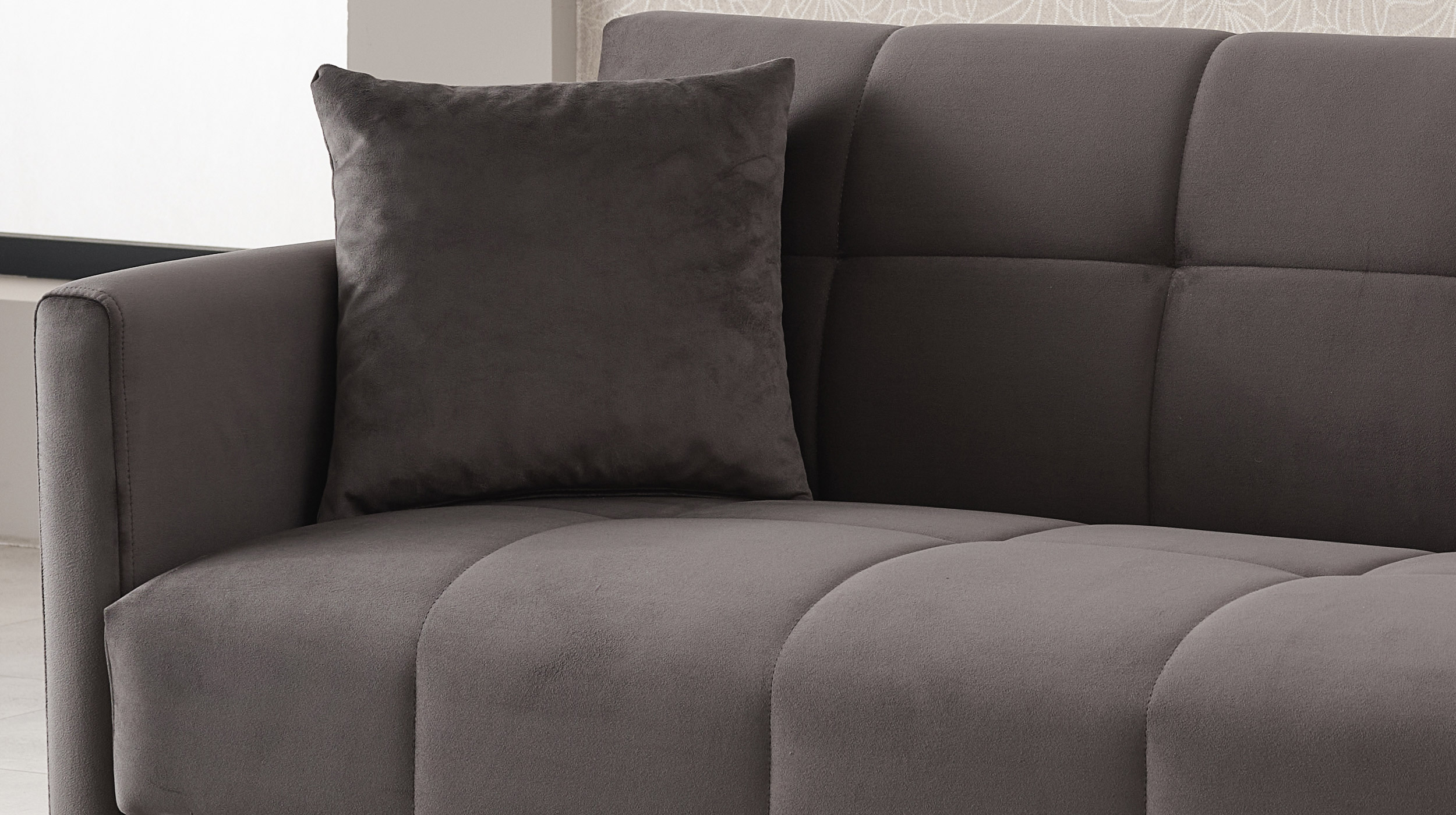 Einzelsofa grau Schlaffunktion Bettkasten ausziehbar 213 cm - PERU