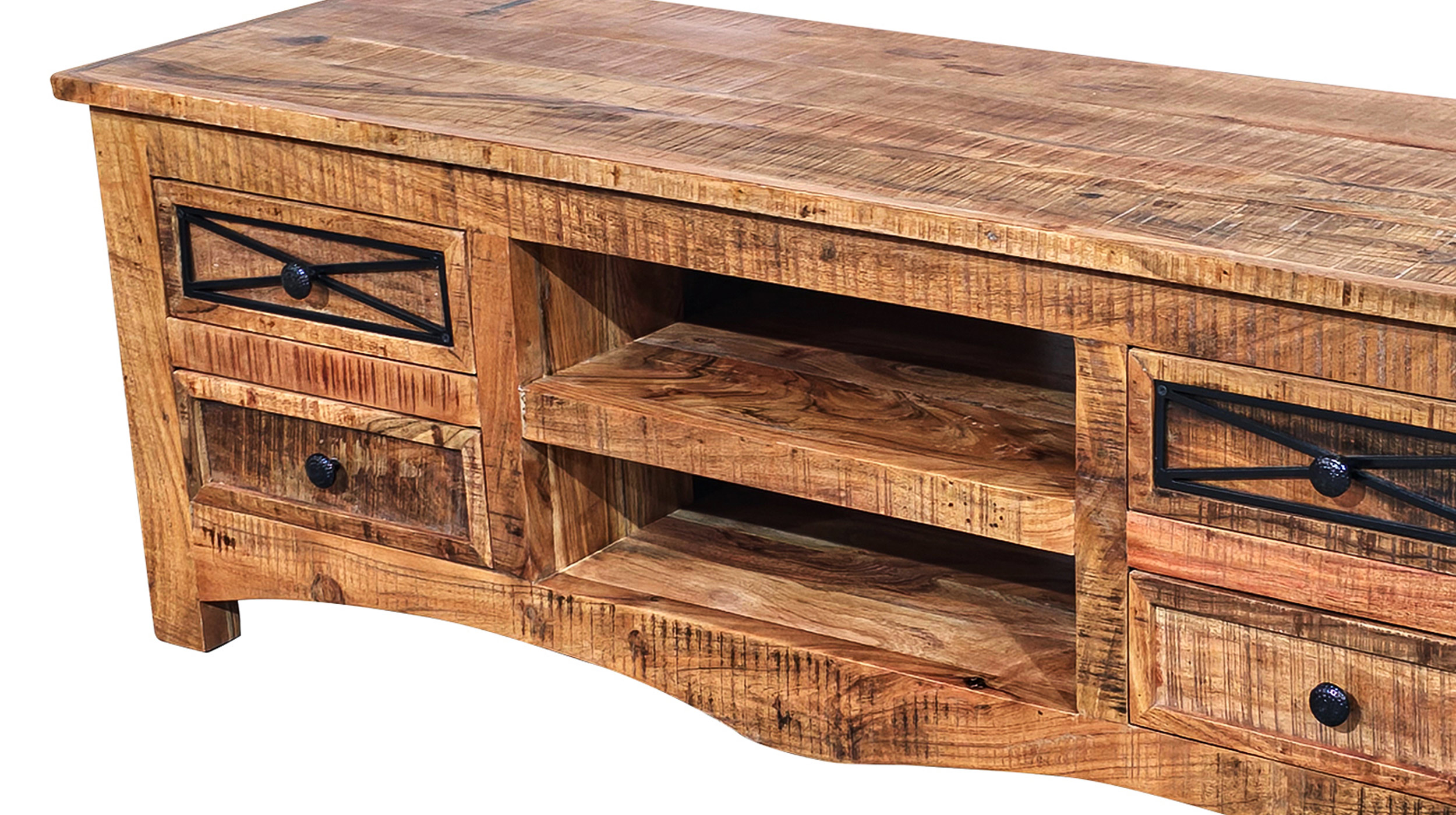 TV - Lowboard Akazie massiv lackiert montiert 140 cm - ACANO