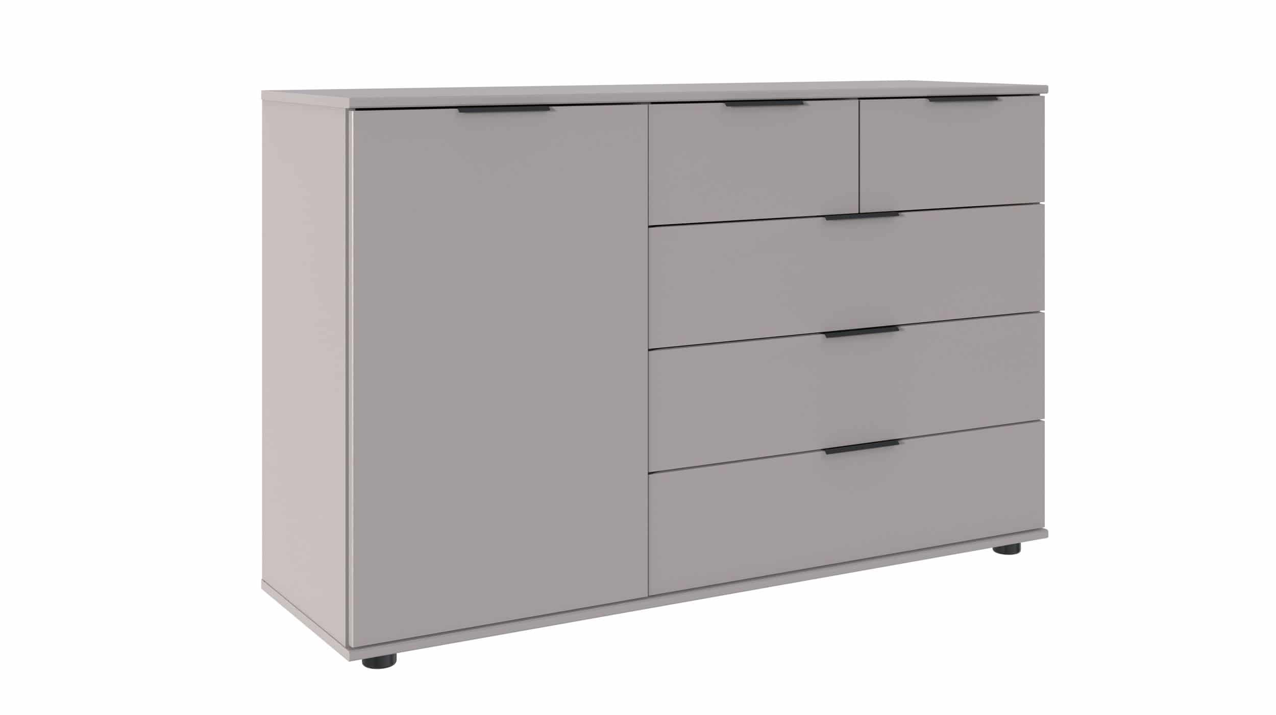 Sideboard mit 5 Schubladen grau 130 cm - SAIGON