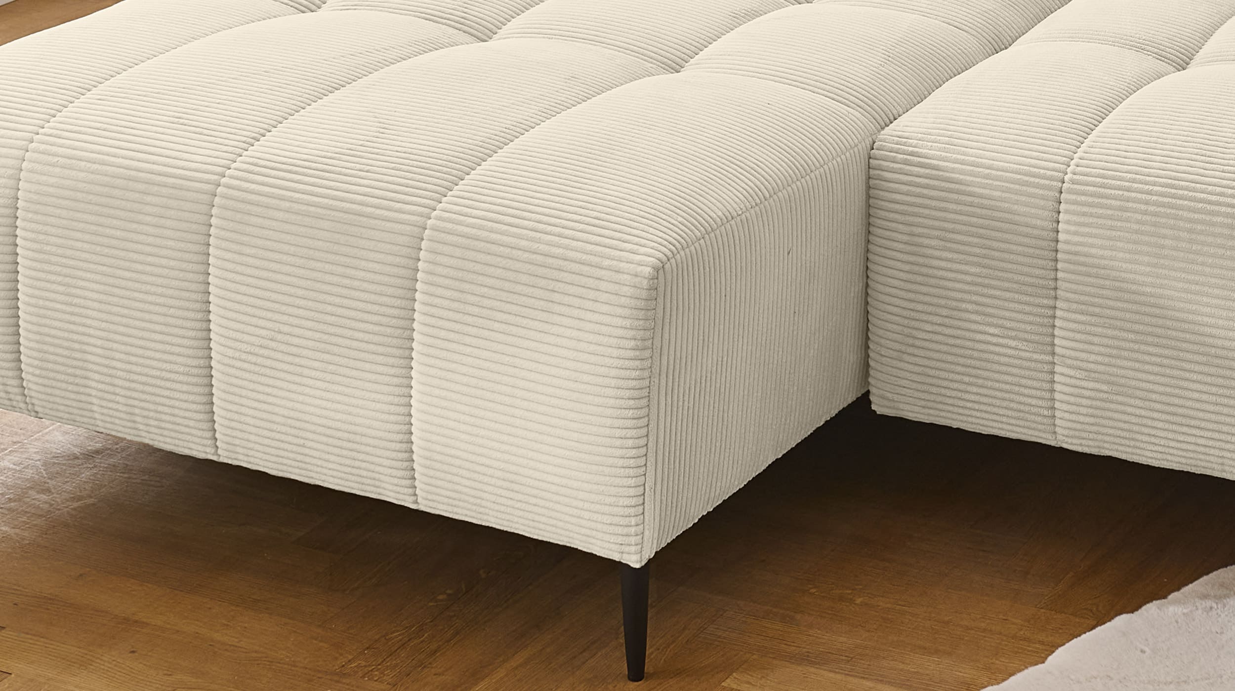 Ecksofa Cord beige - 256 x 180 cm - SIMPLE 