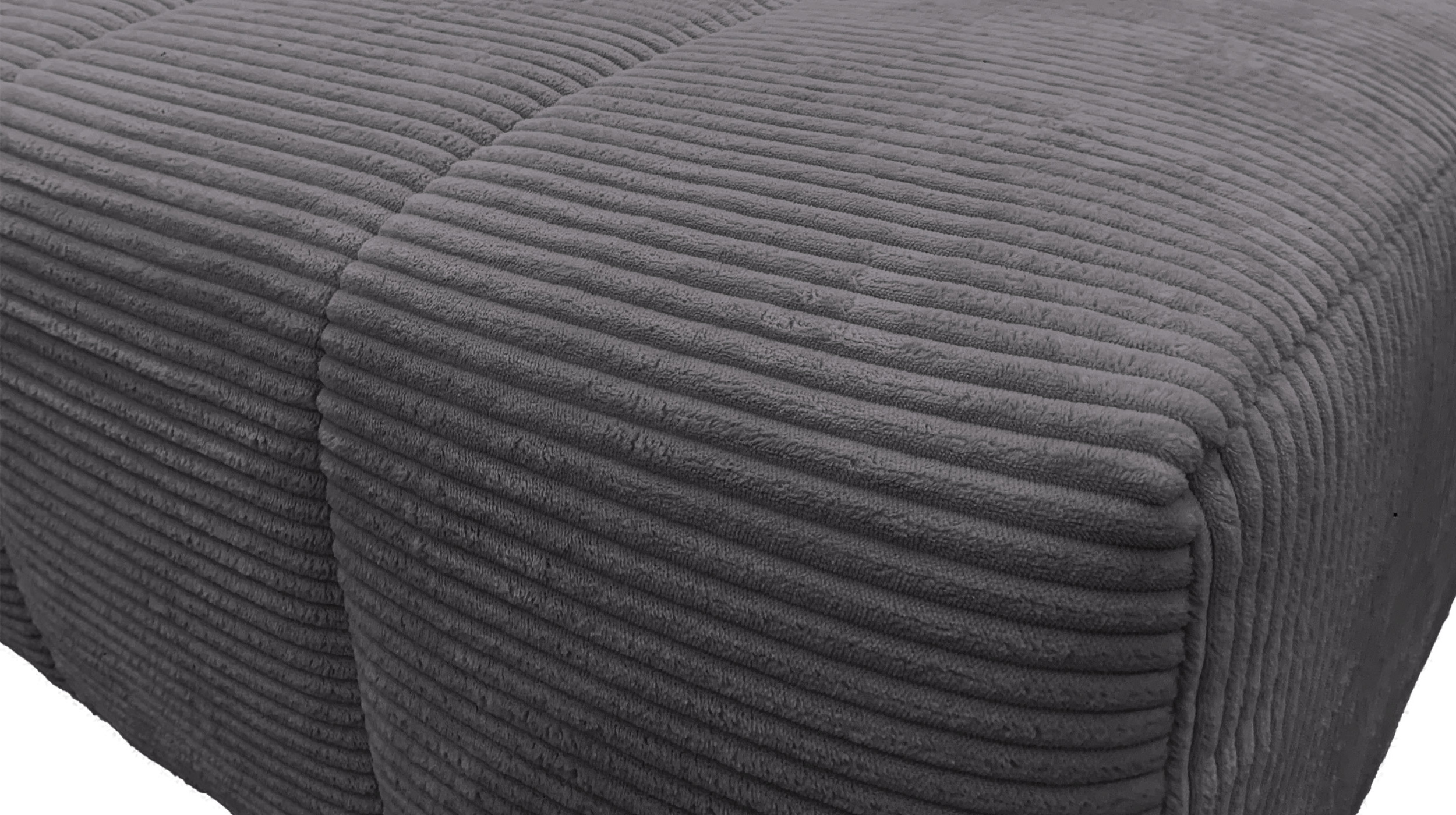 Ecksofa Cord grau ausziehbar - Sitztiefenverstellung 256 cm - OT rechts - SIMPLE Ecksofa Cord grau ausziehbar - Sitztiefenverstellung 256 cm - OT rechts - SIMPLE