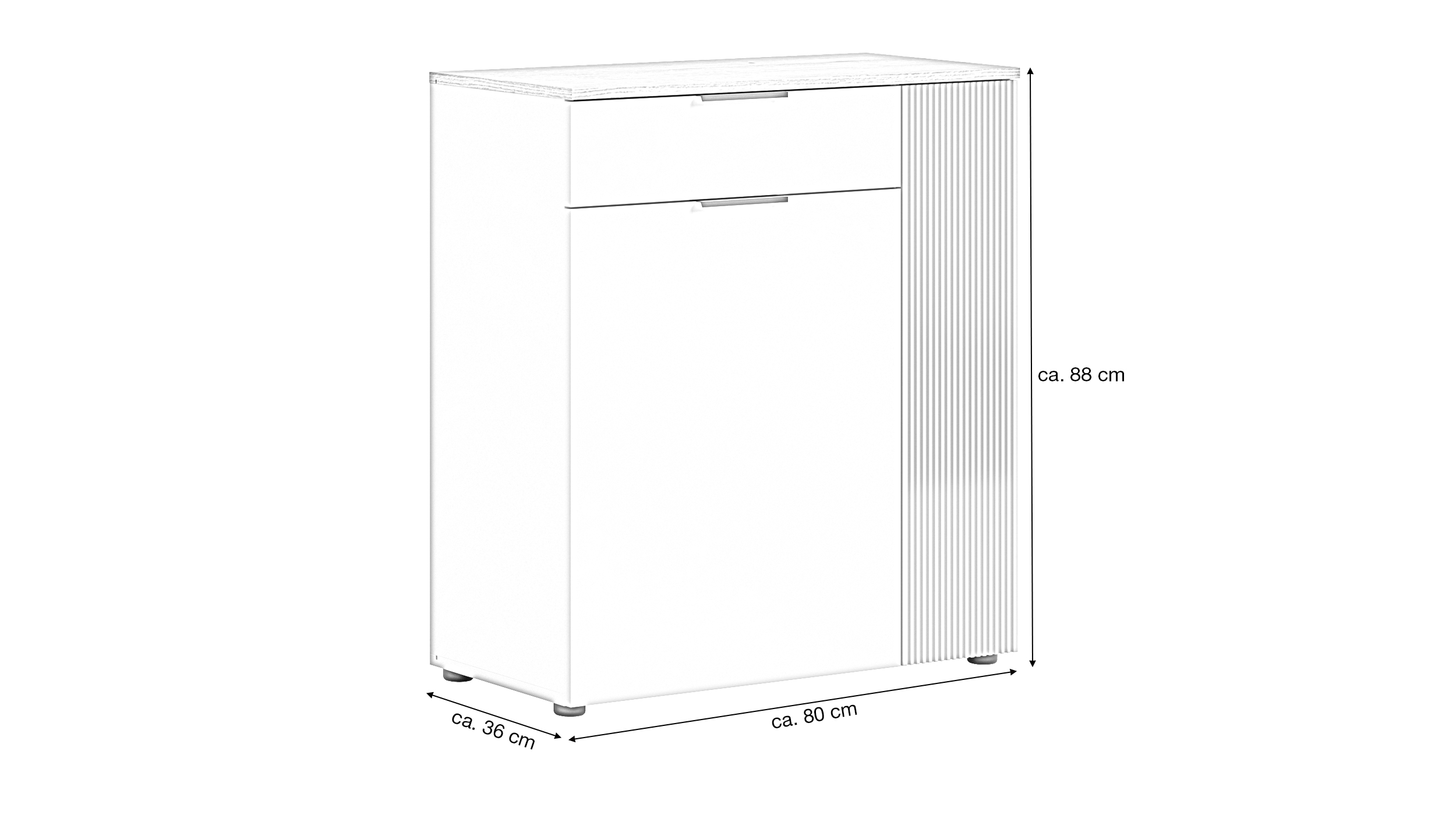 Kommode mit Schublade beige Evoke Eiche 80 cm - SLIDE
